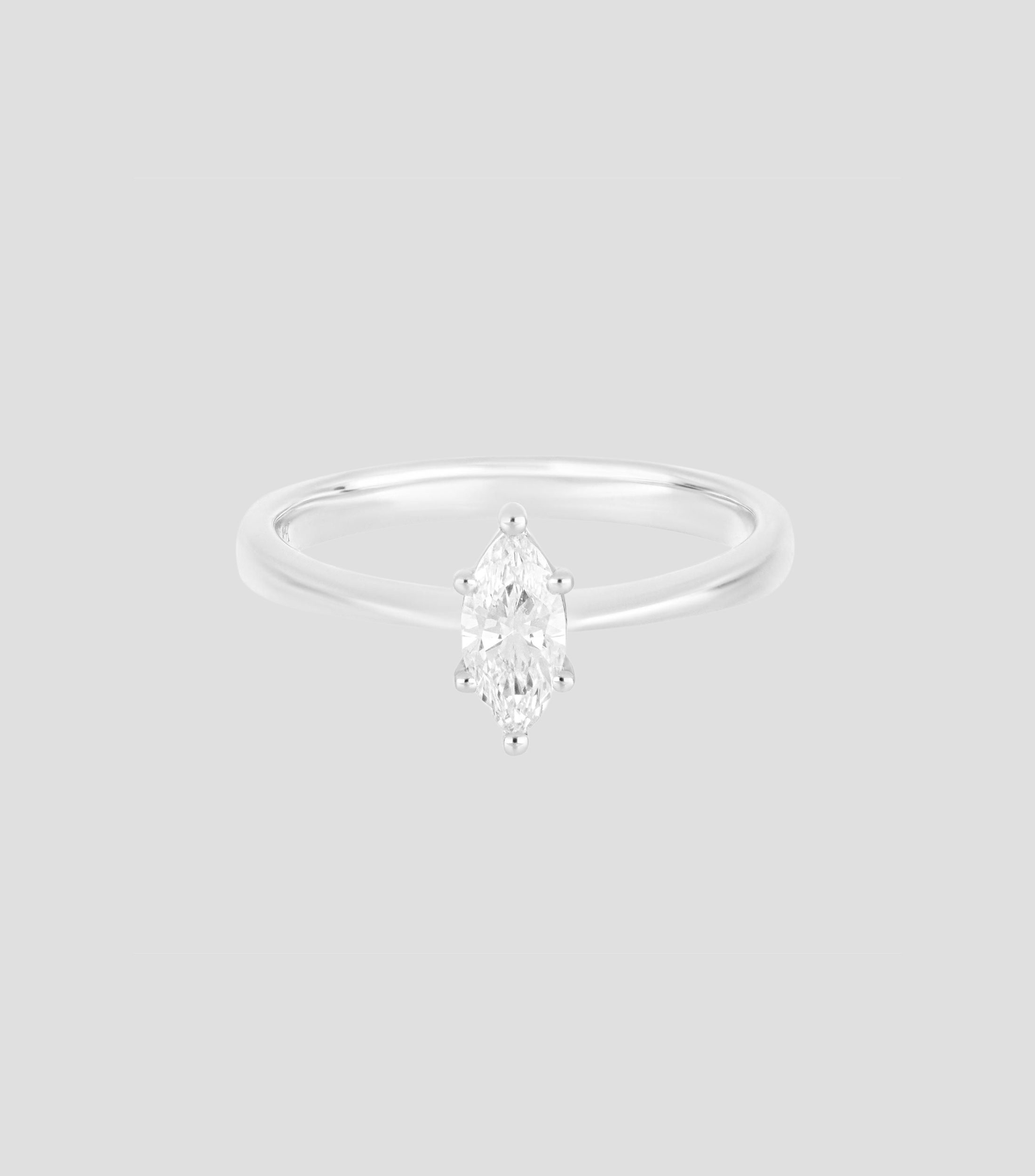 Anillo de compromiso en oro blanco 18 Kilates con diamante Mujer