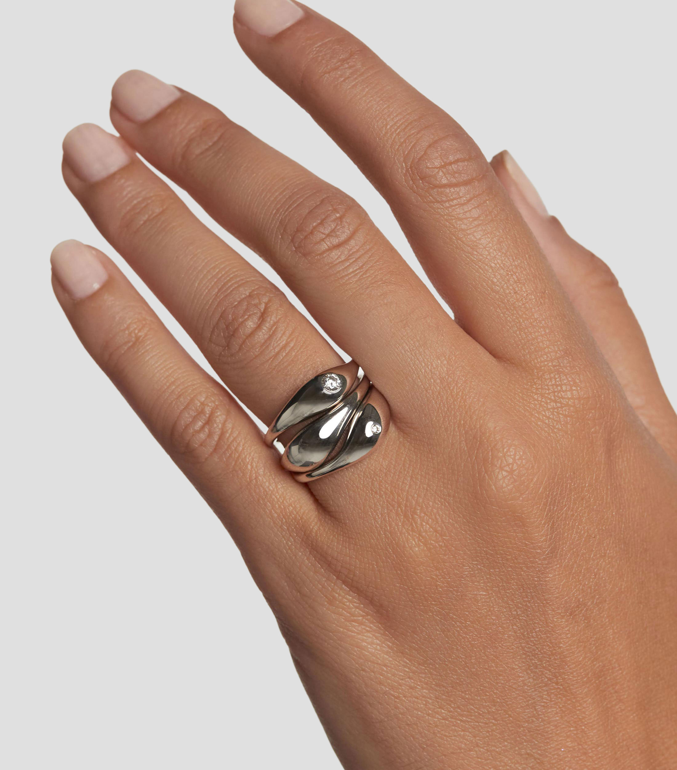 Set 3 anillos en plata .925 con circonias Essentials Mujer