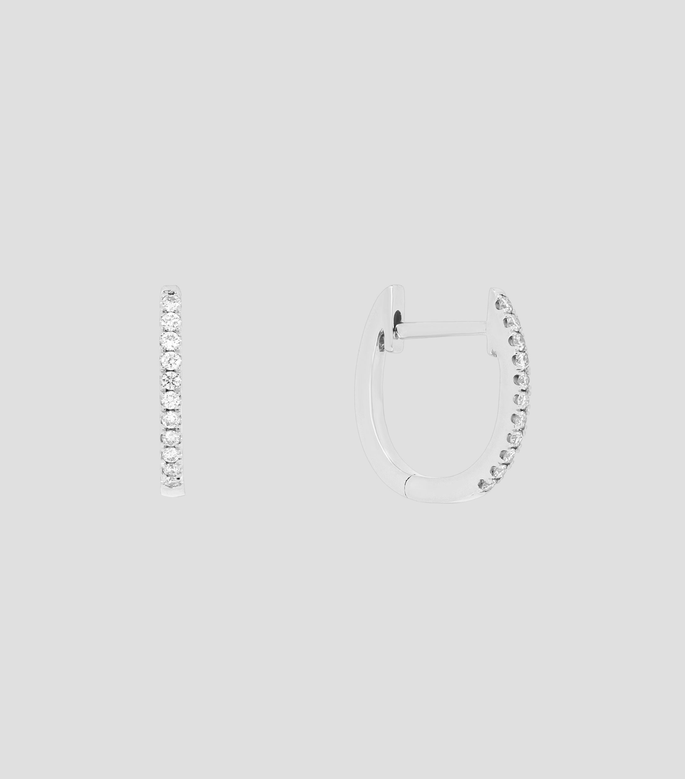 Aretes en oro blanco de 18 Kts con diamantes Mujer
