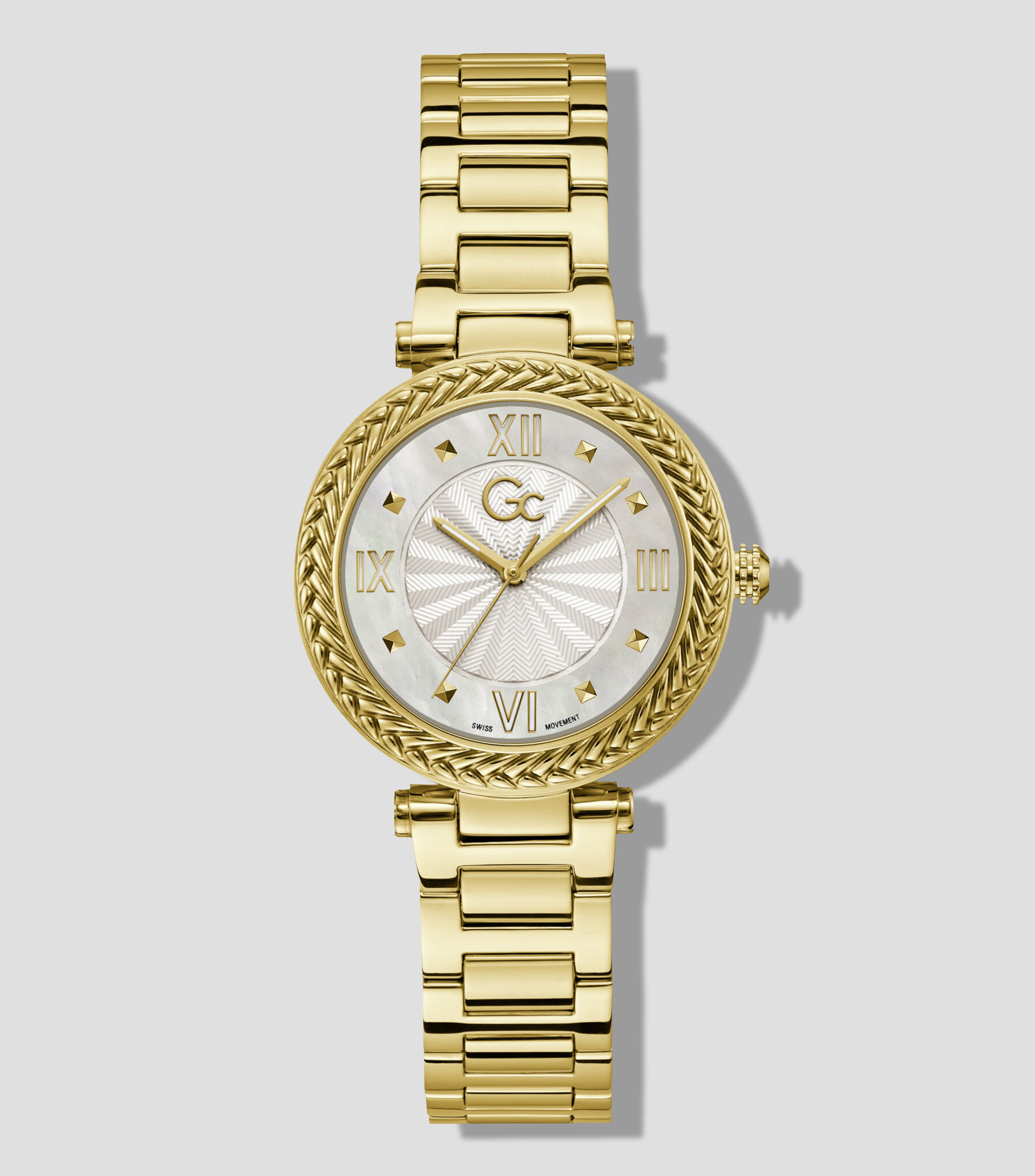 Reloj para Mujer Gc Tiara Casual, Dorado, Blanco