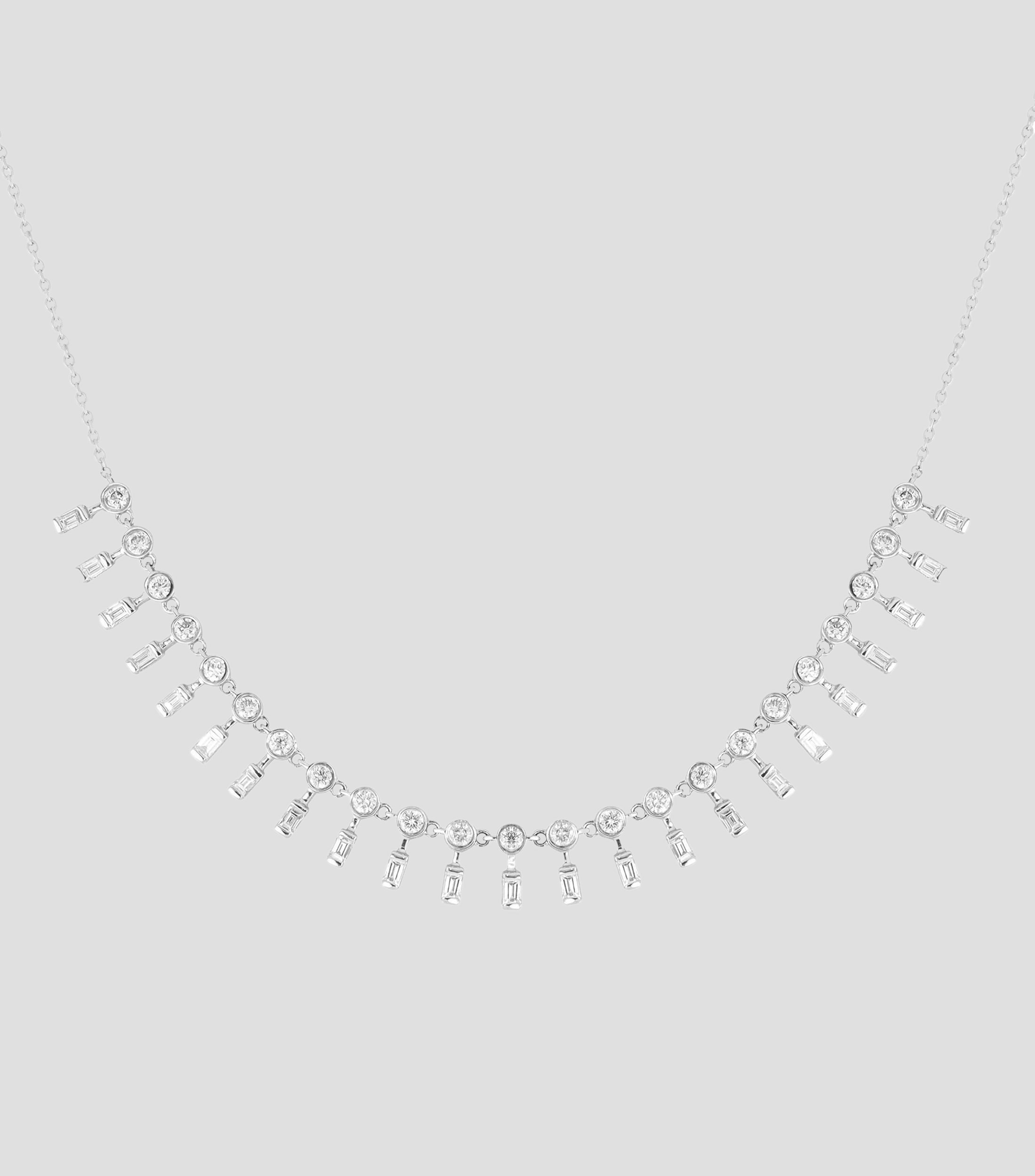 Gargantilla en oro blanco 14 Kilates con diamantes Mujer