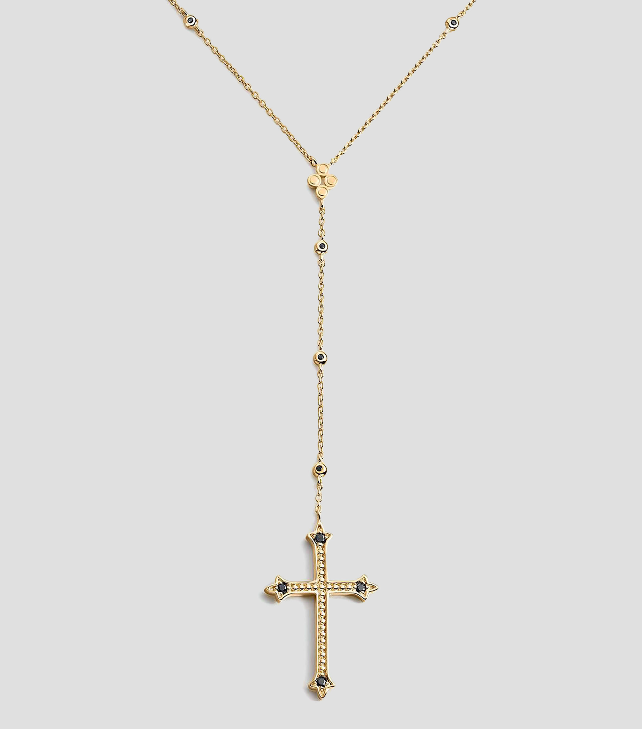 Collar en plata .925 con cruz y espinelas Mujer