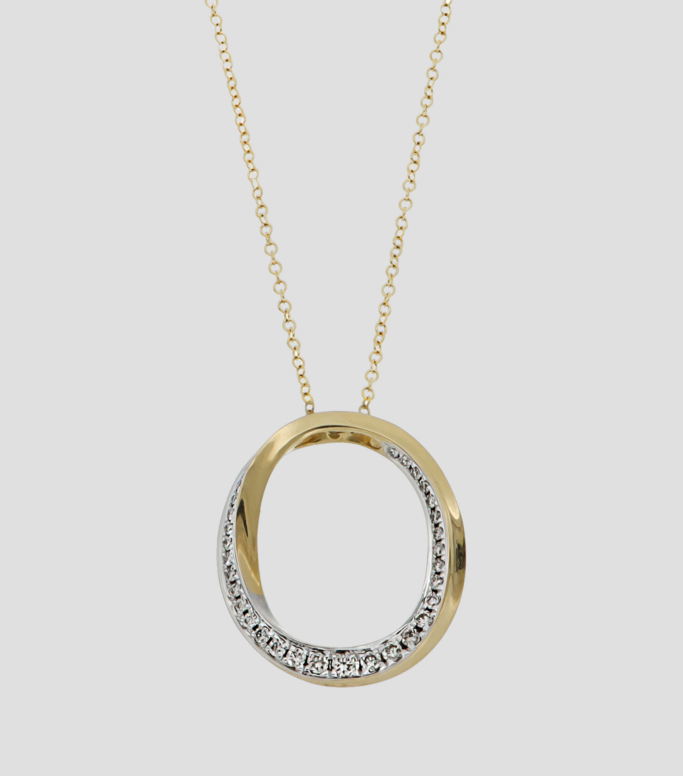 Gargantilla en oro amarillo de 14 kilates con diamantes Mujer