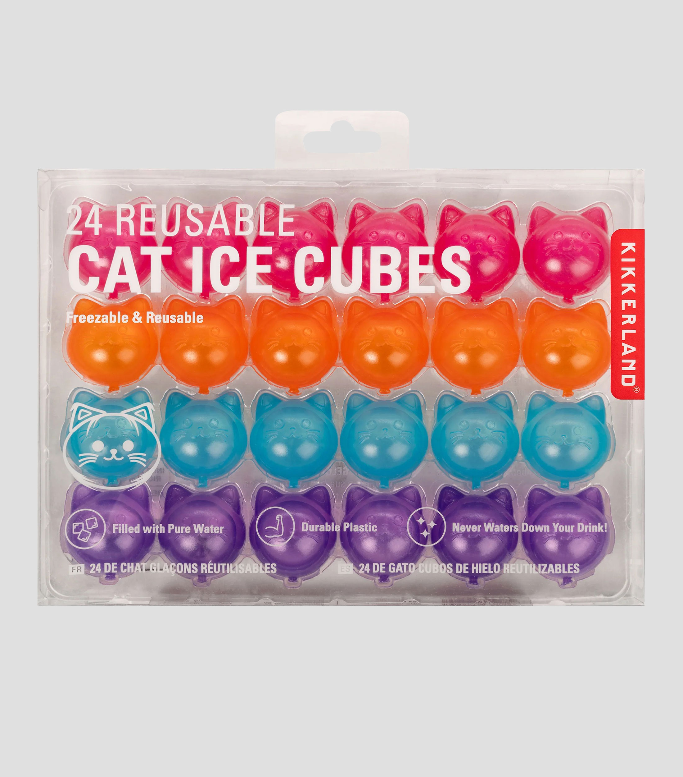 Set 24 cubos de hielo reusables - Gatos