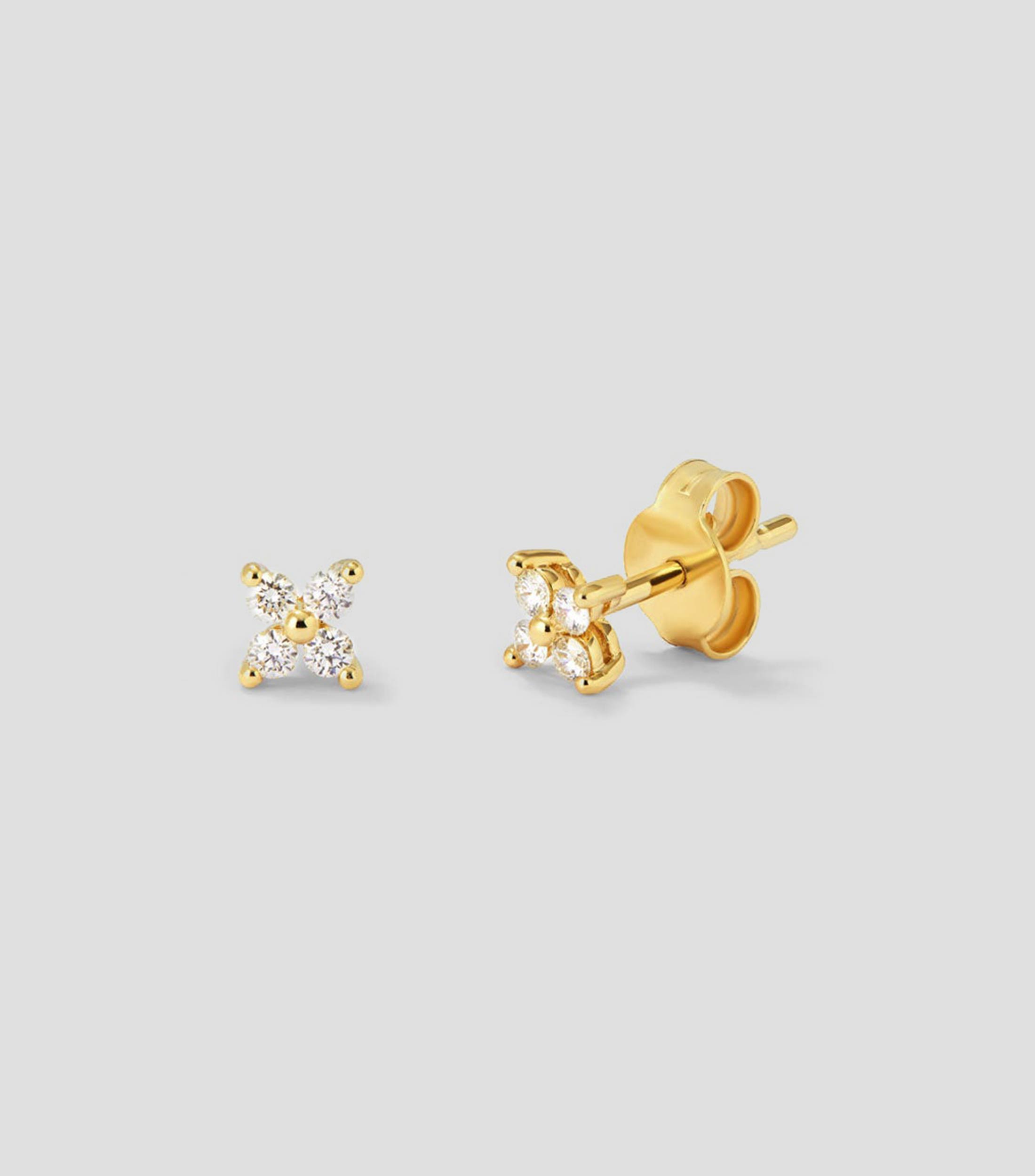 Aretes en oro de 18 kilates con diamantes Mujer