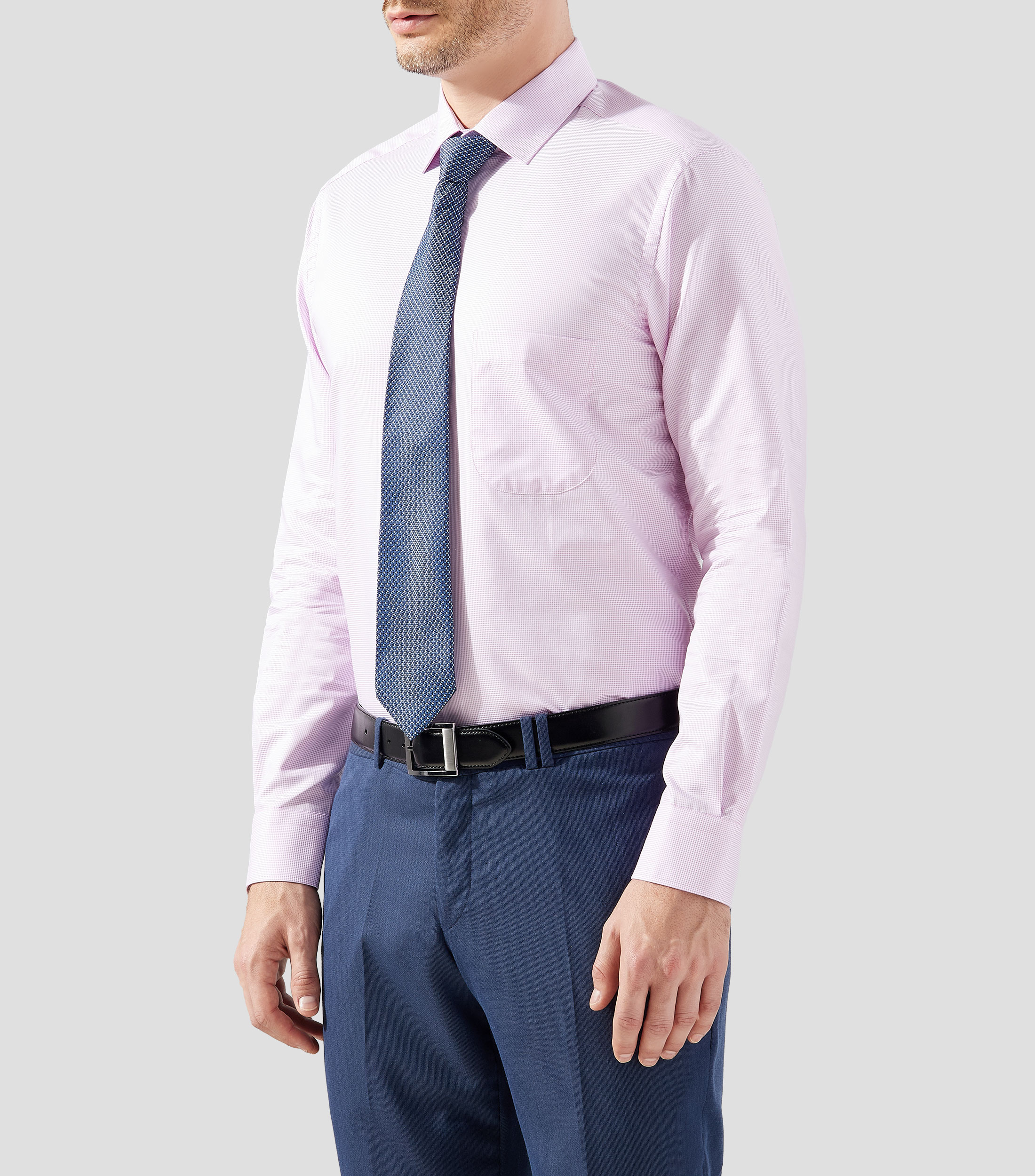 Camisa de vestir microdiseño manga larga Hombre
