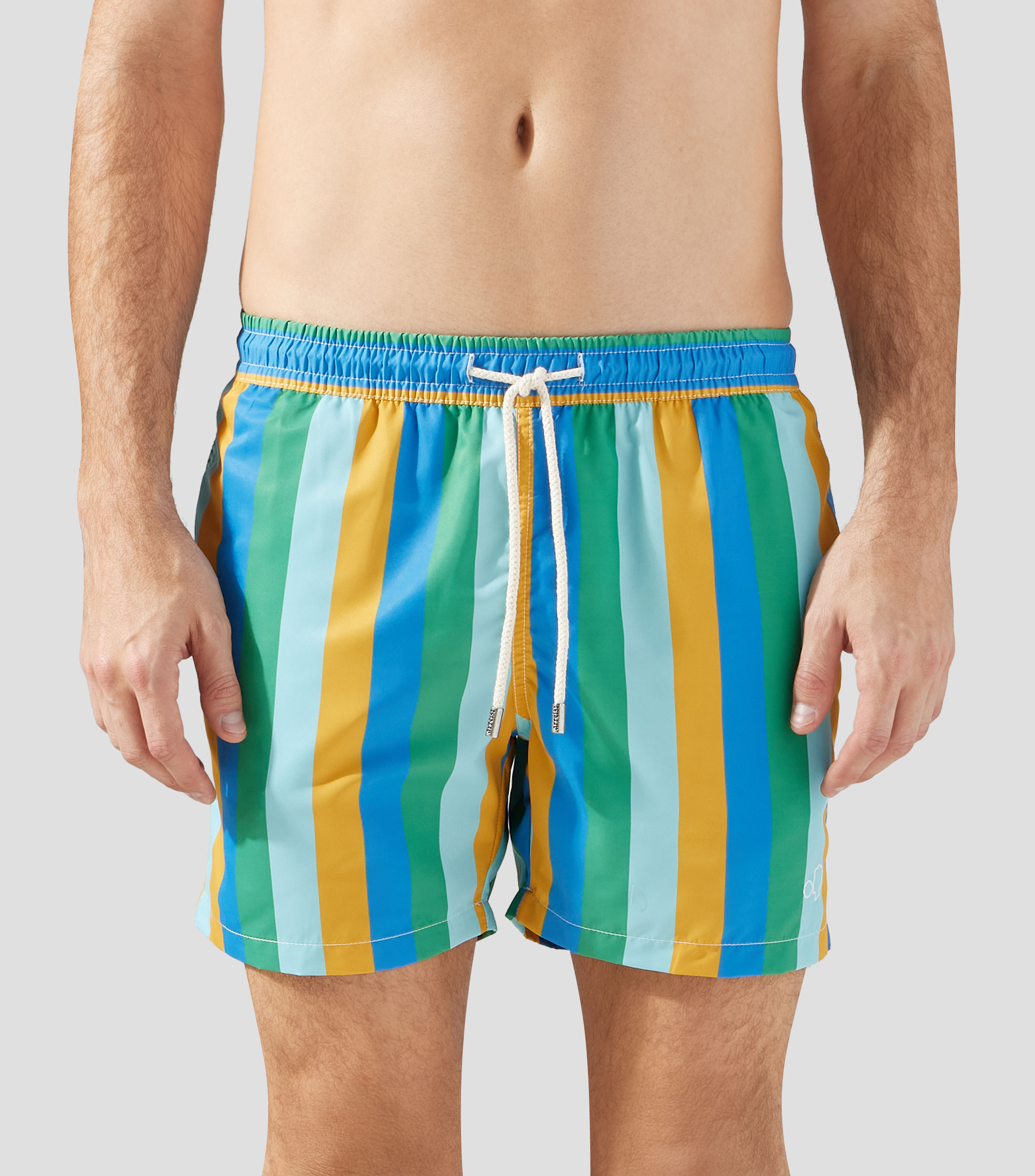 Traje de Baño corto de rayas Hombre