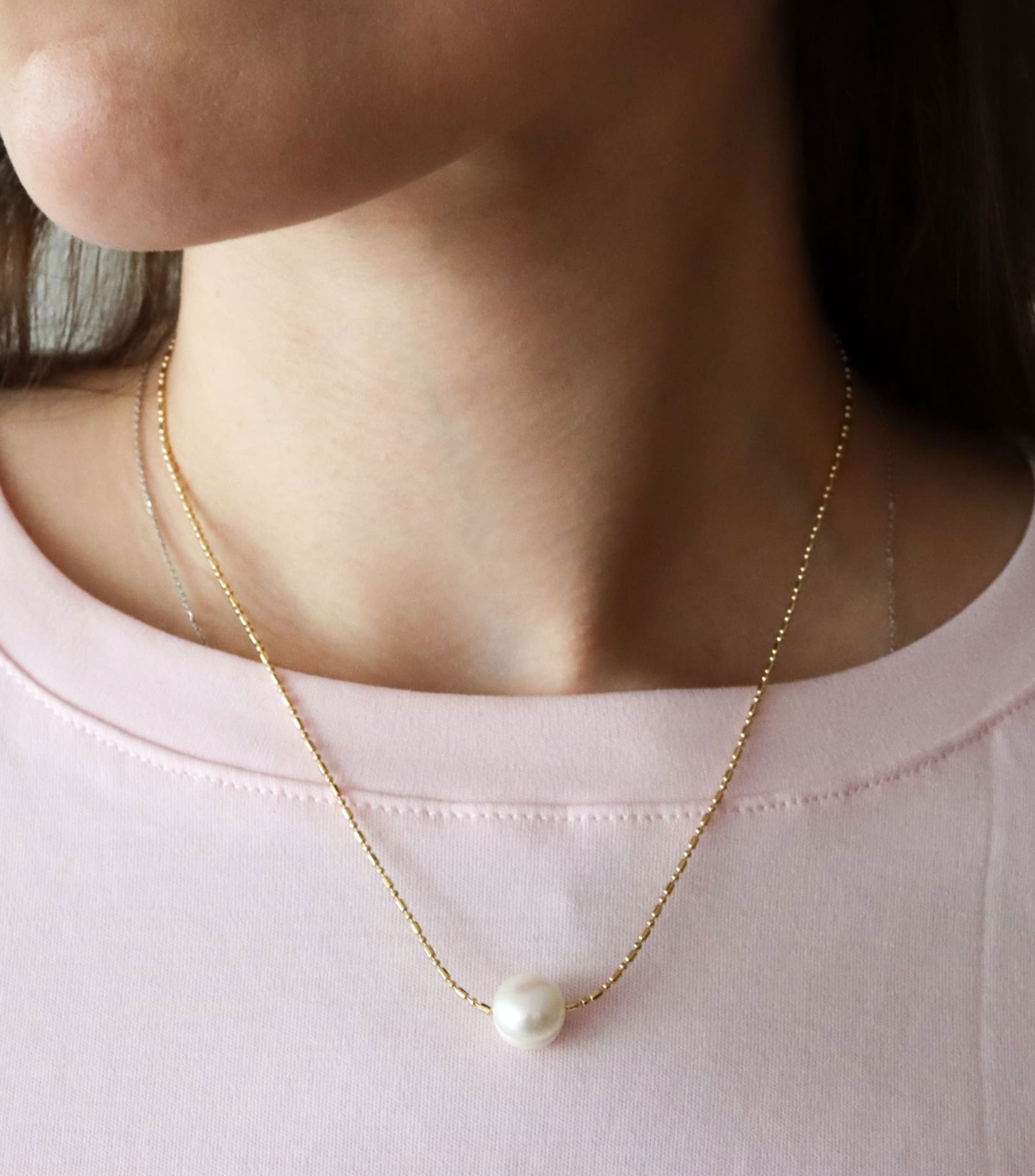 Collar con perla natural Mujer