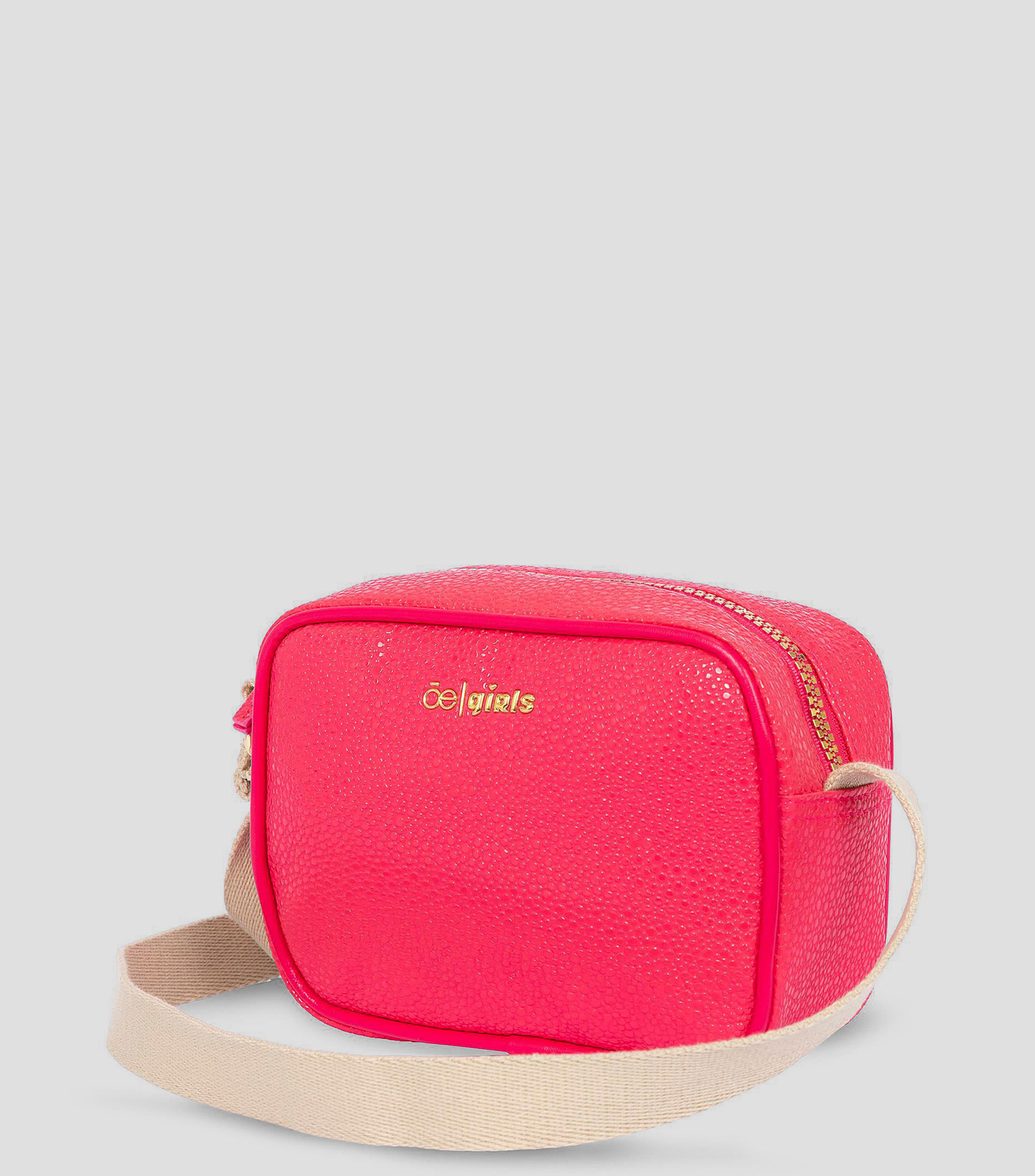 Bolsa crossbody rosa texturizada Niña