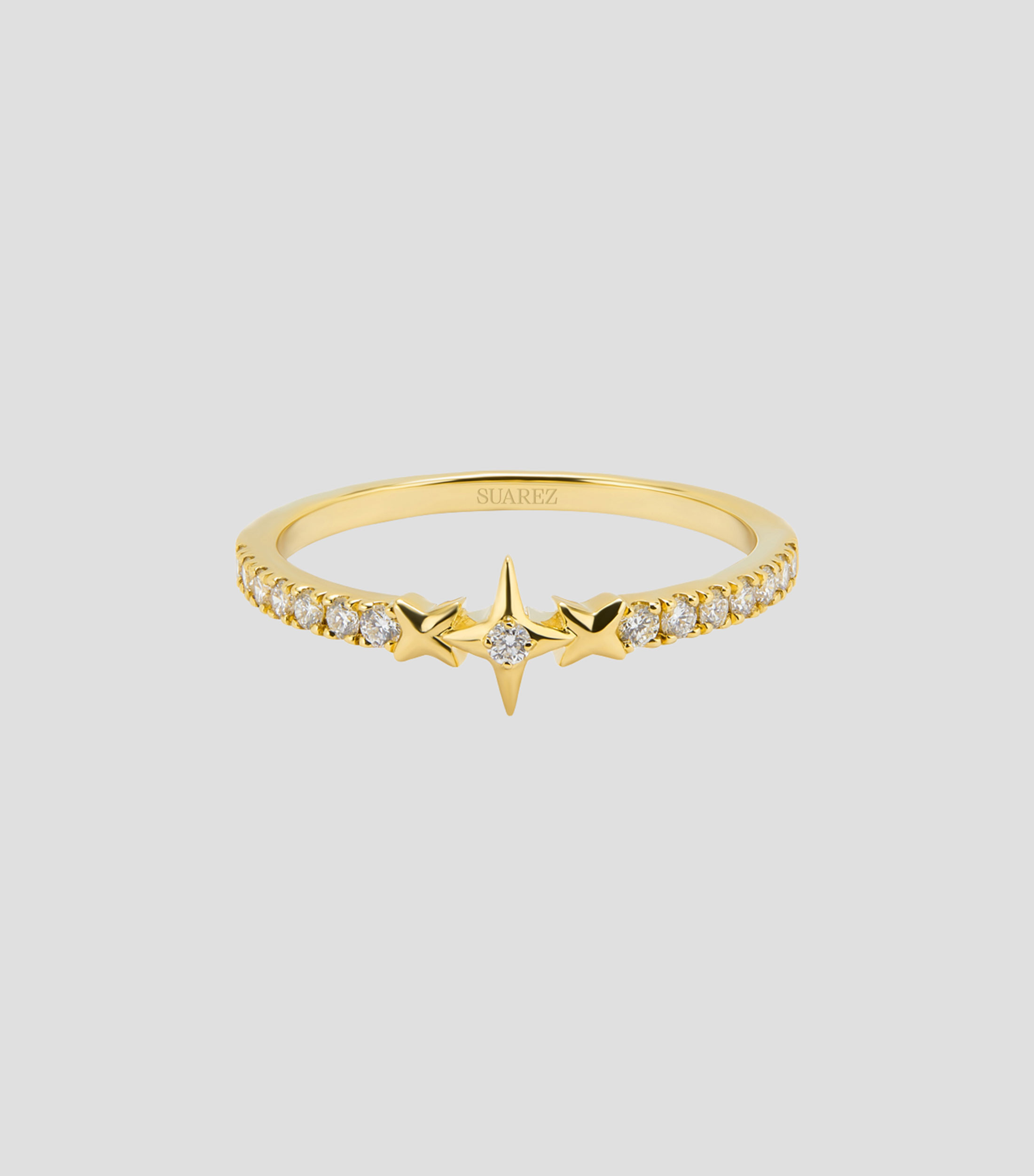 Anillo en oro amarillo de 18 kilates Orion con diamantes Mujer