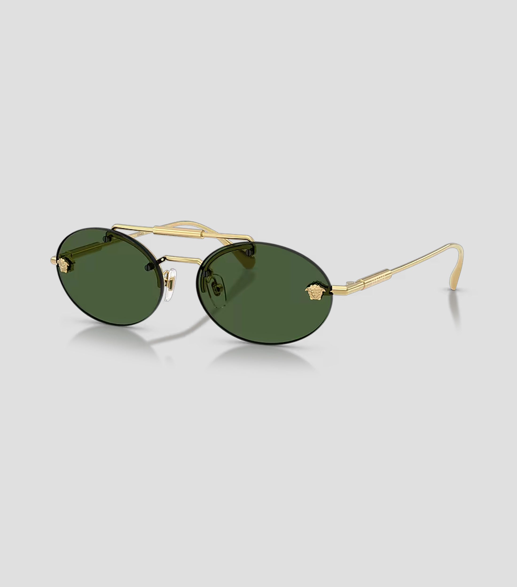 Lentes de sol ovalados dorados Hombre