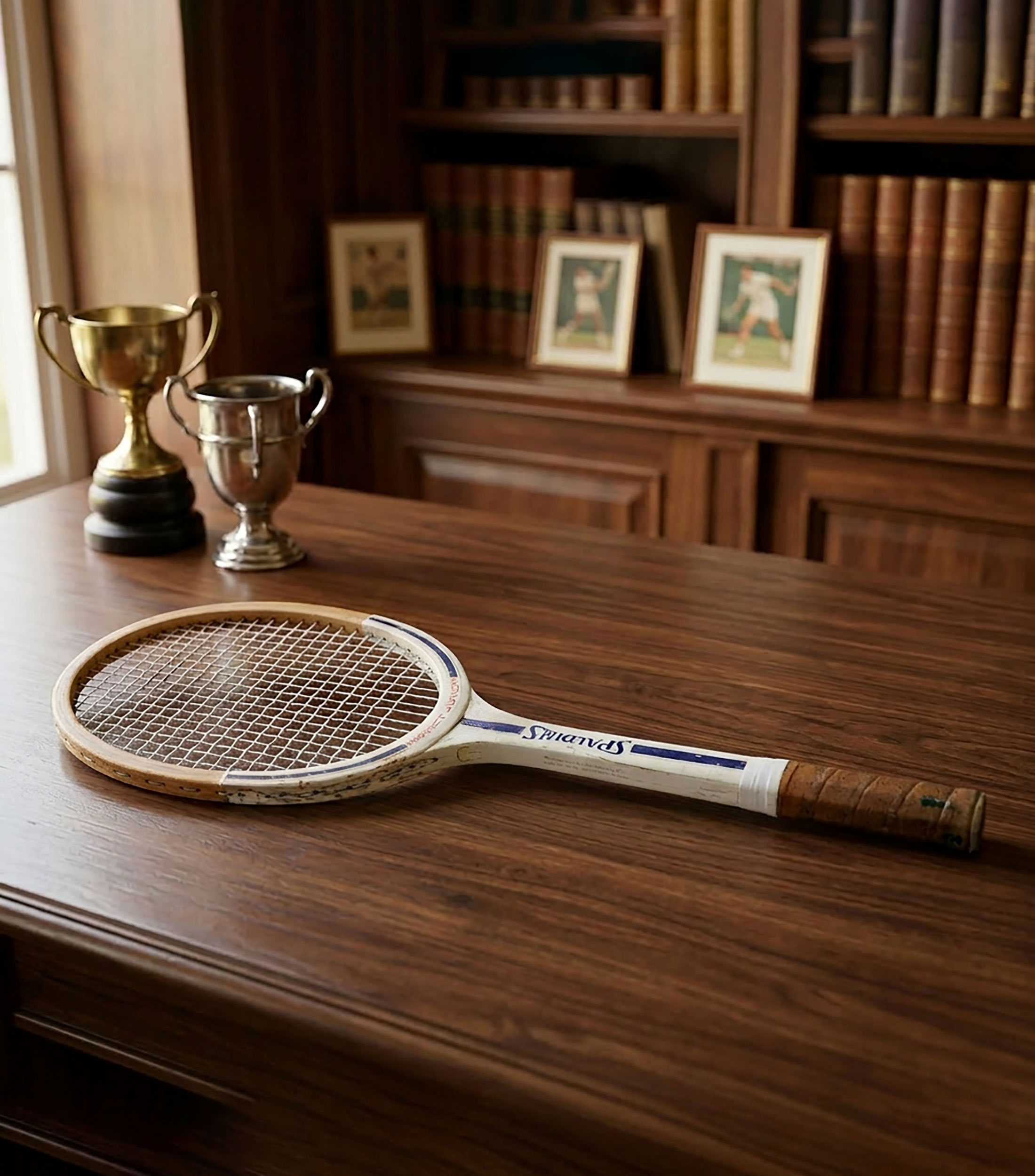 Raqueta decorativa de Tenis Spalding 1965 en madera