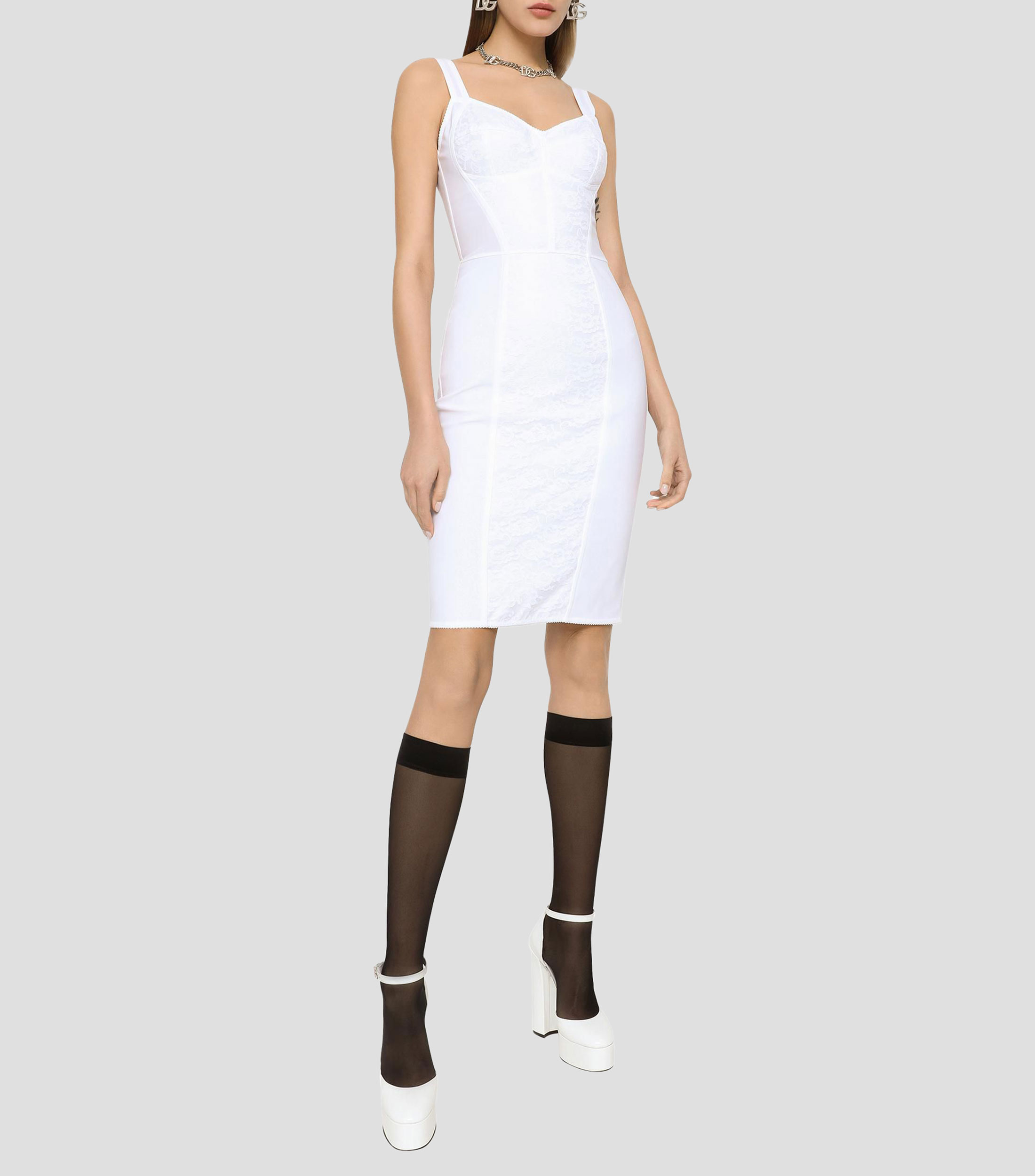 Vestido midi liso Mujer