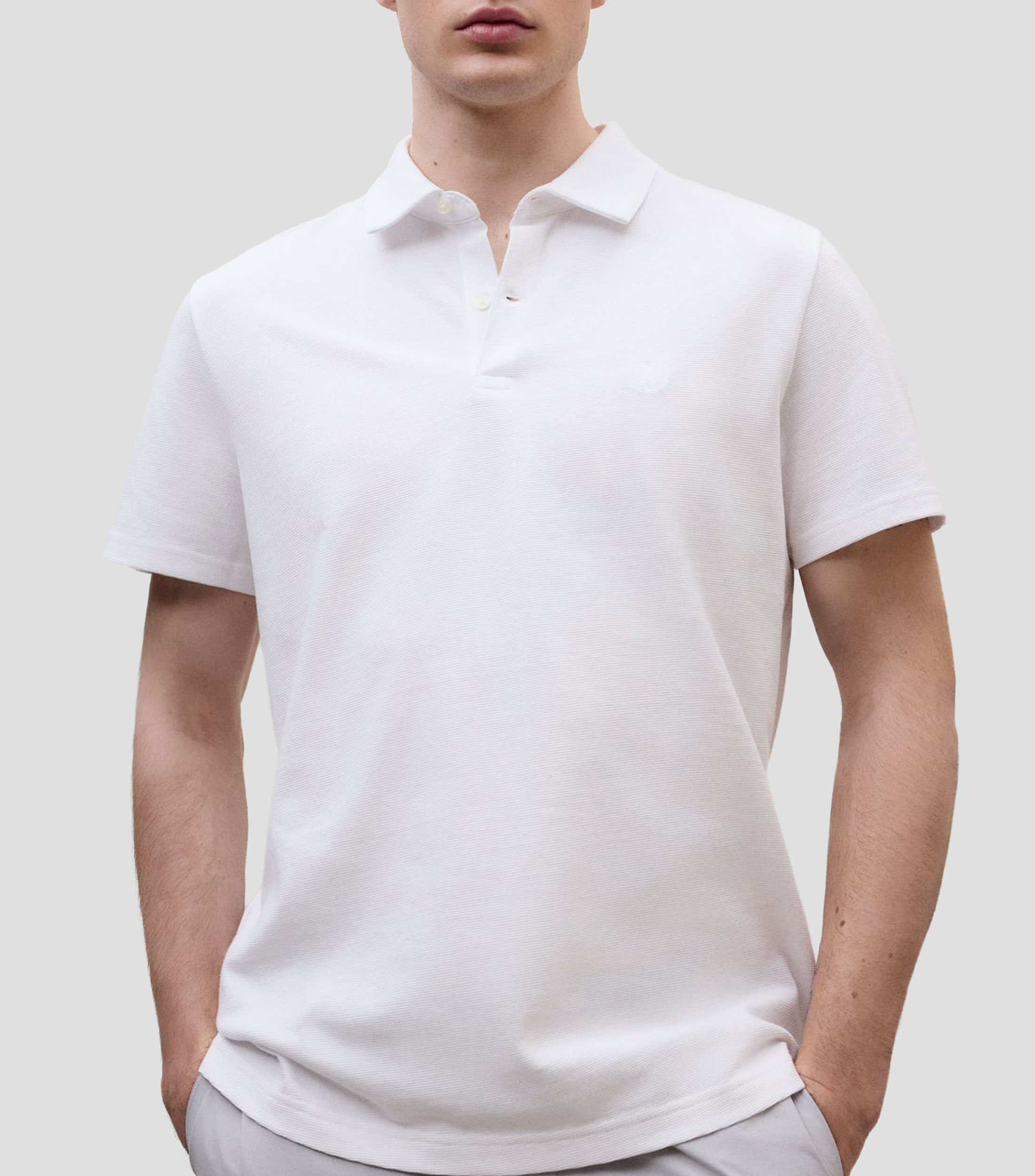 Playera tipo polo manga corta lisa Hombre