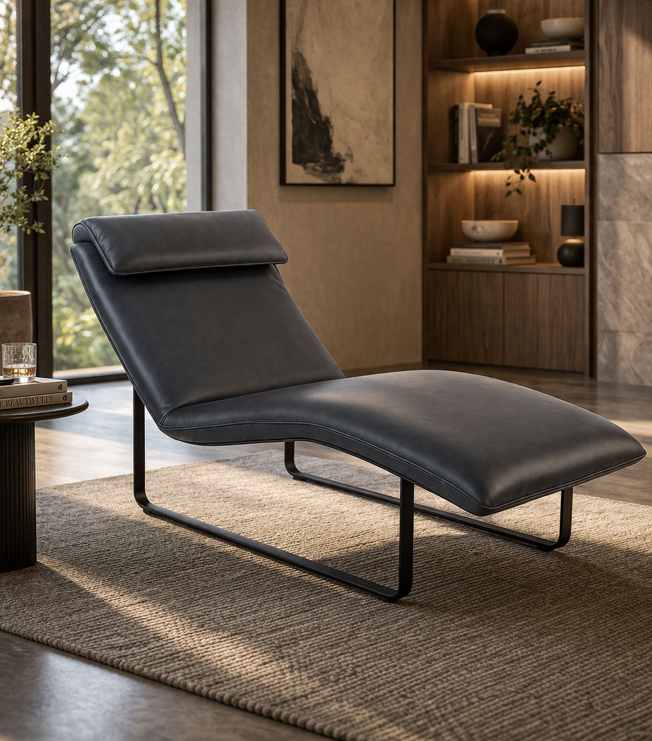 Chaise lounge Cotto en piel