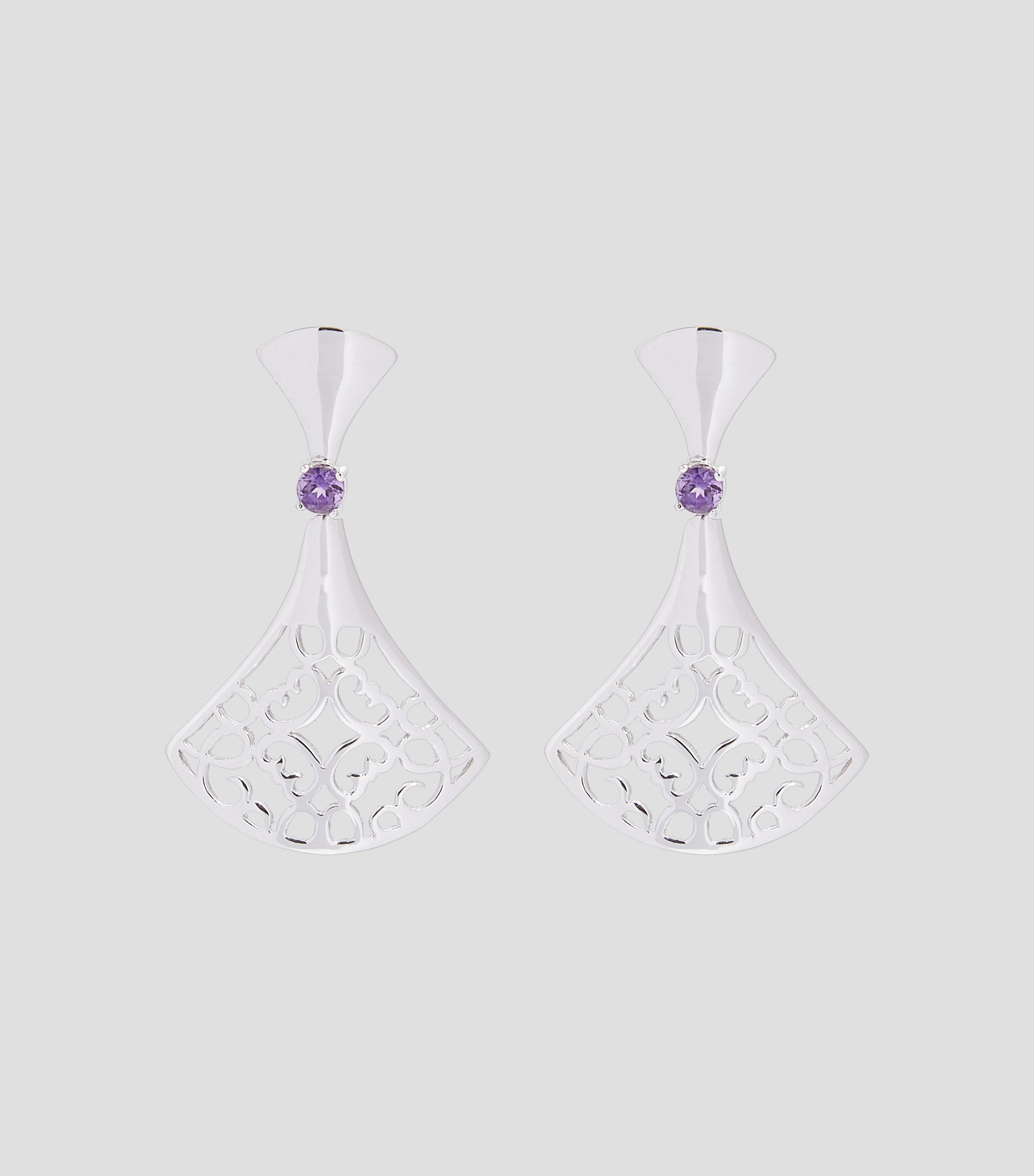 Aretes Abanico en plata .925 Mujer