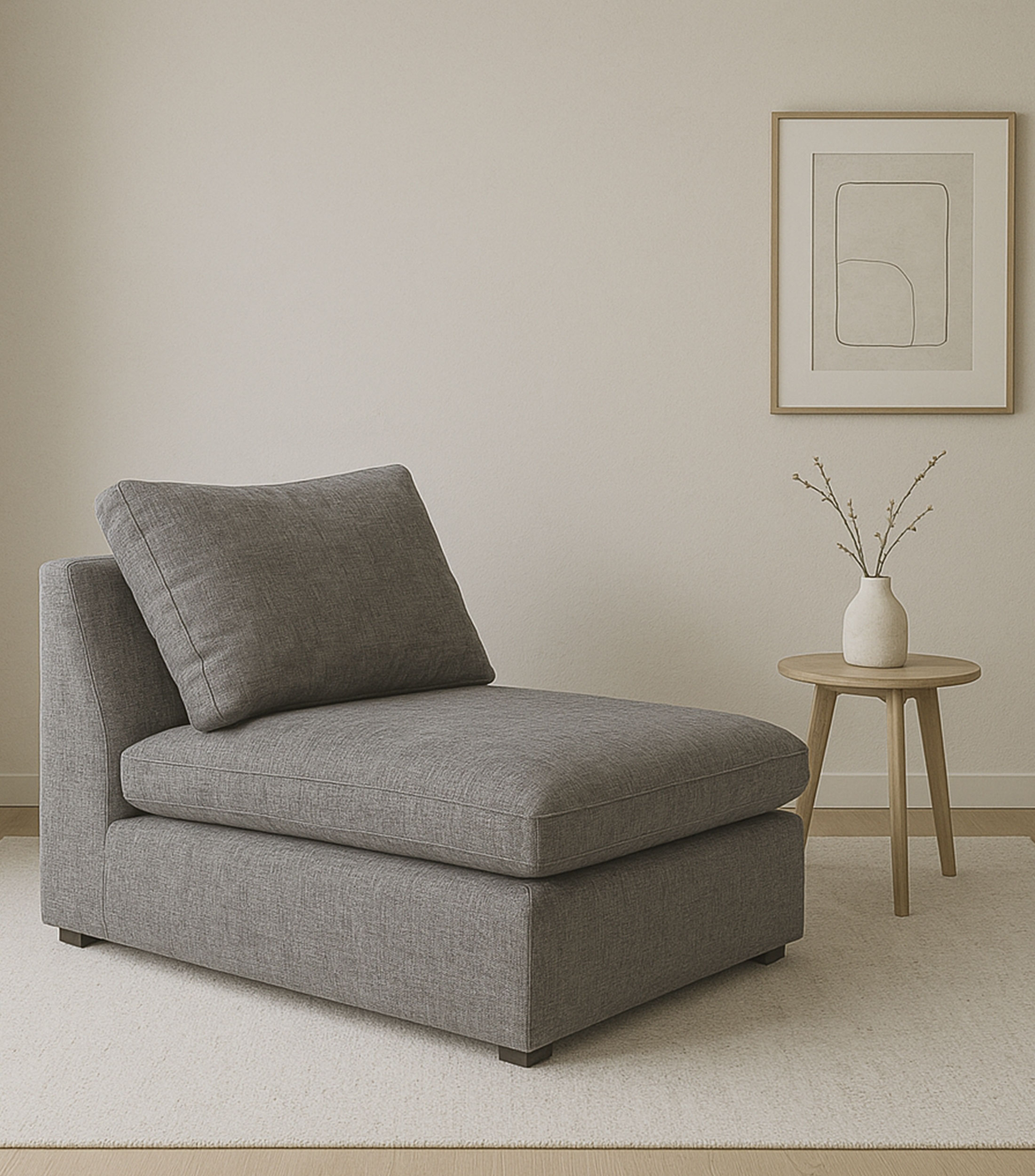Sillon Derecho Serena Gris Obscuro