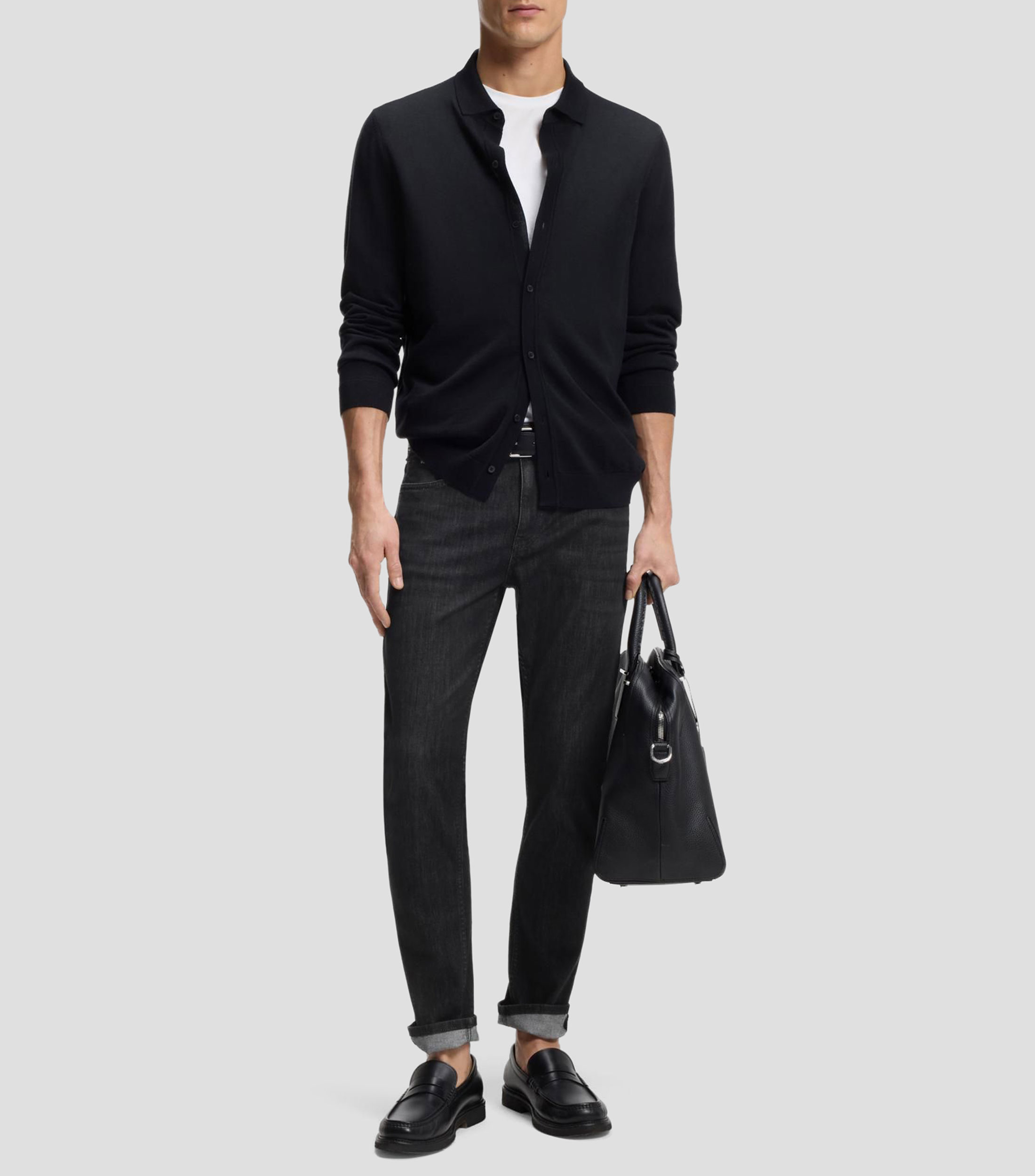Jeans Delaware slim fit en denim resistente a las arrugas gris Hombre
