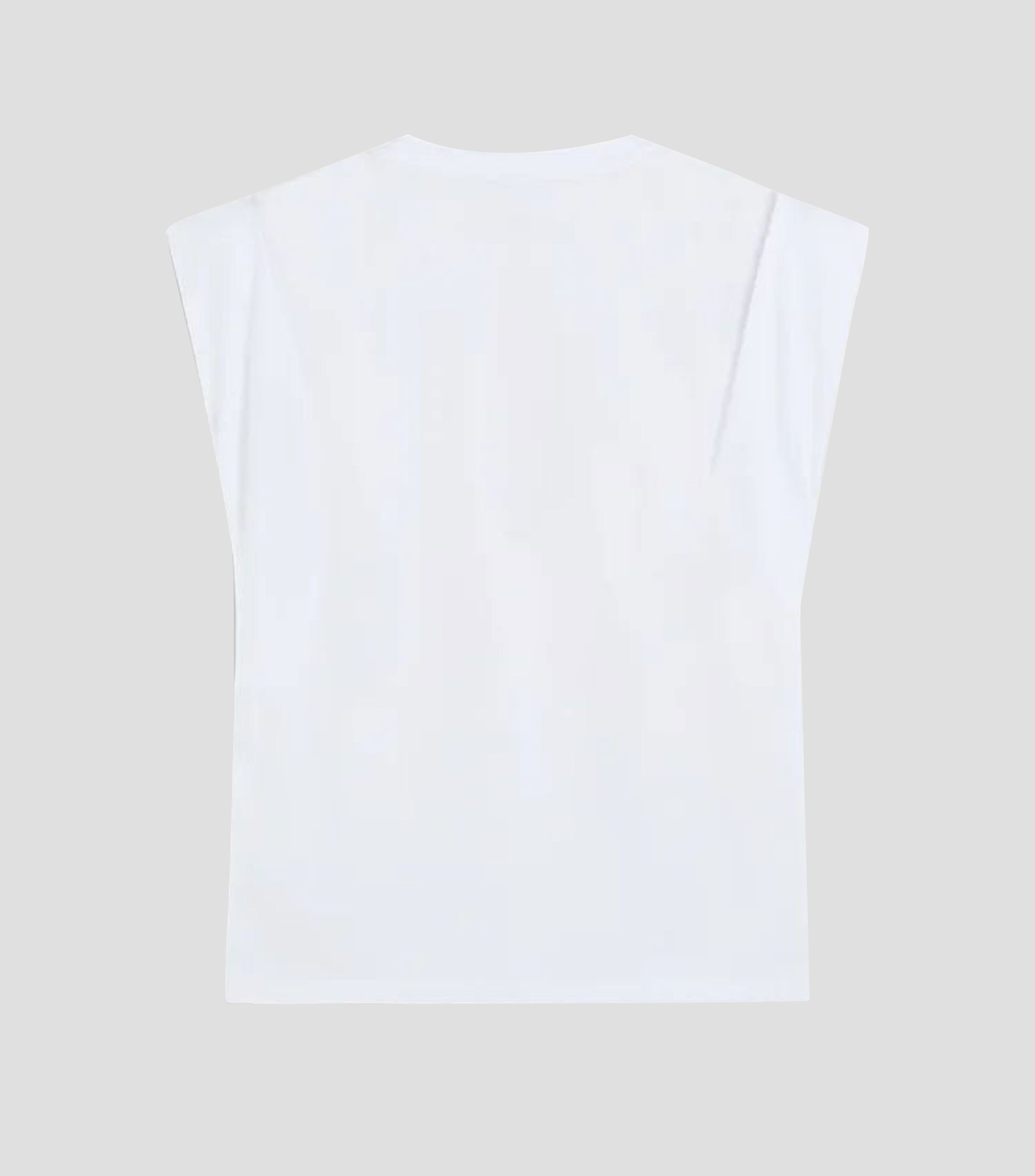 Playera de cuello redondo sin mangas estampada Mujer