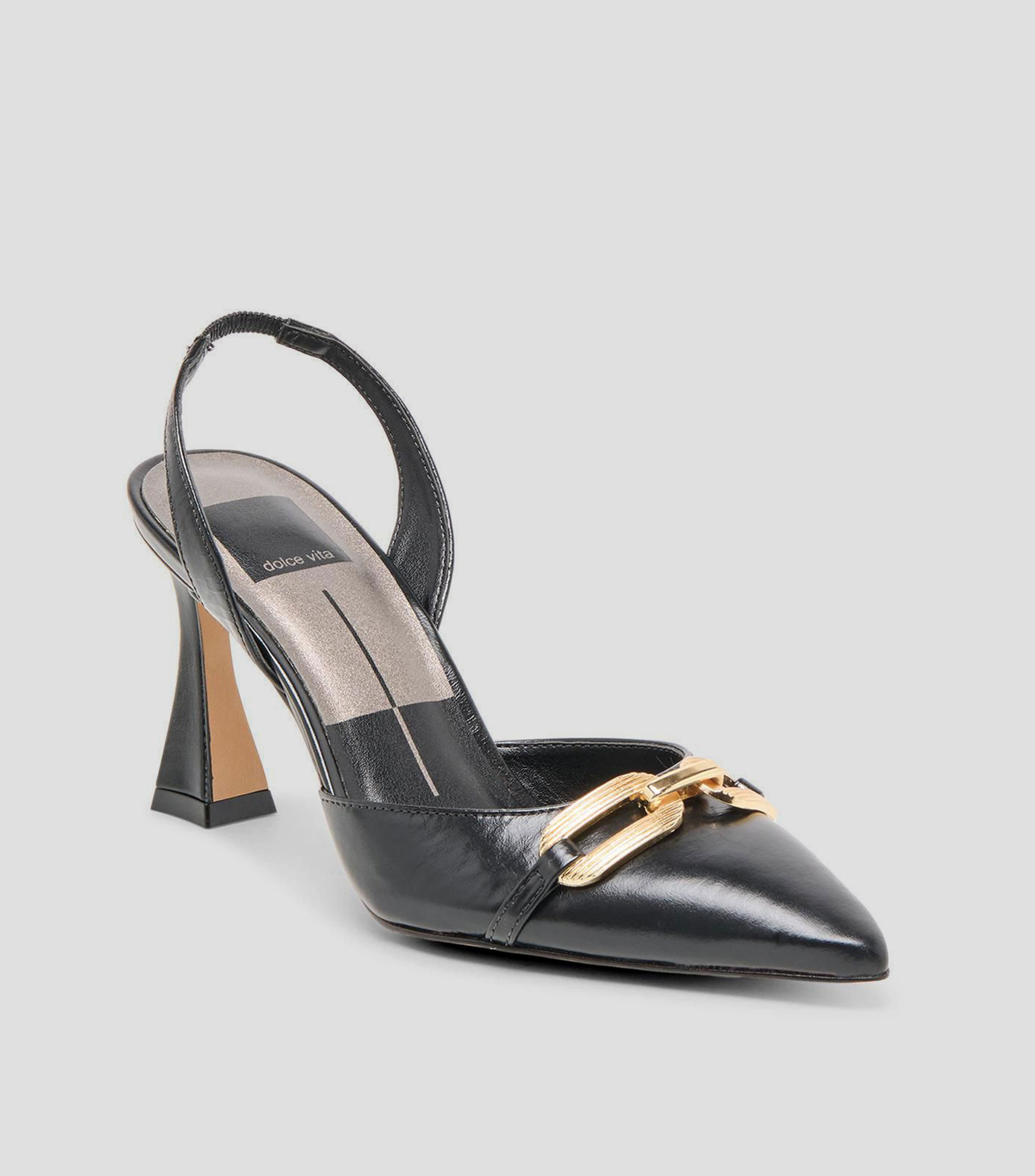 Zapatillas Slingback con tacón medio de media luna Mujer