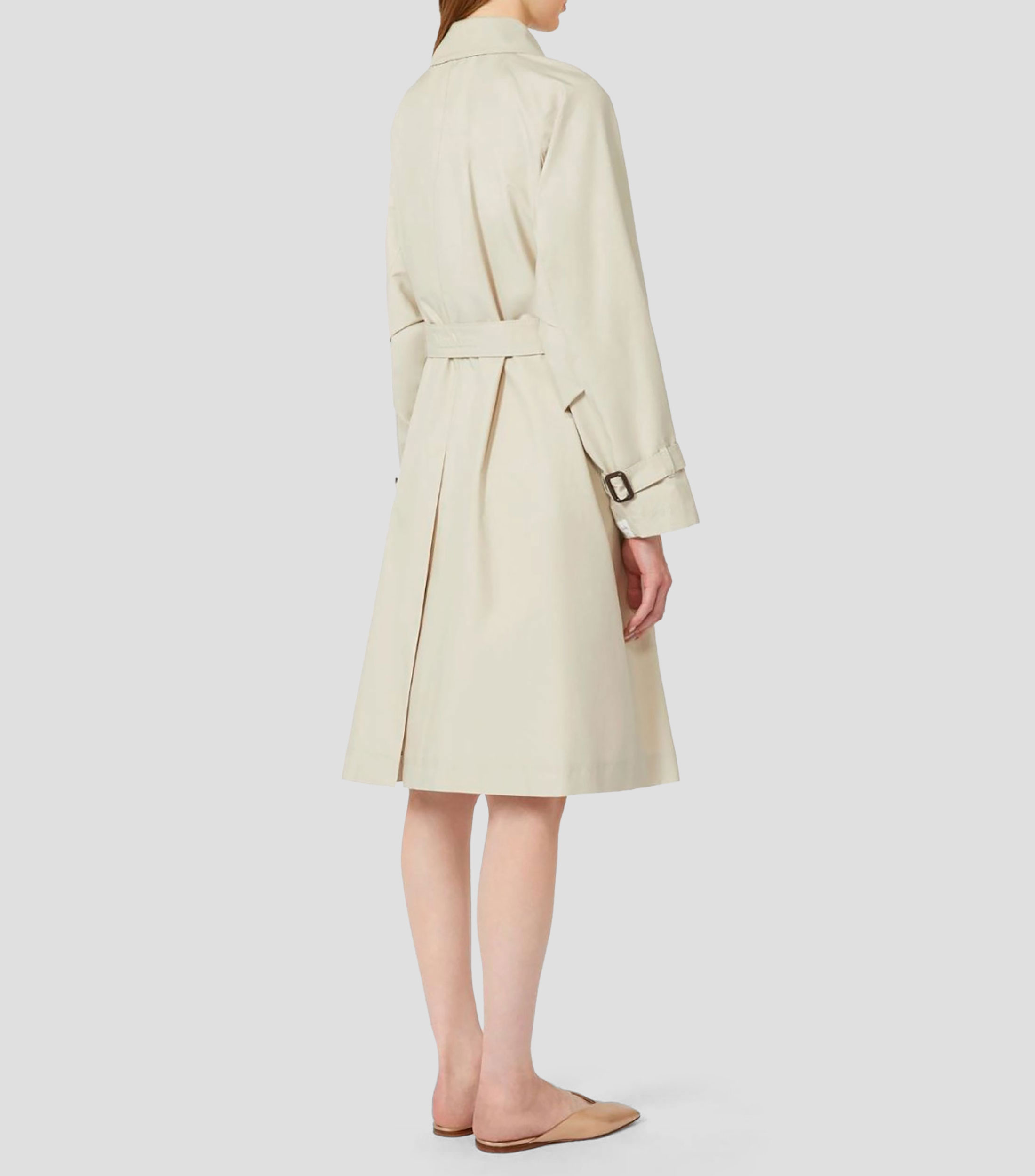 Gabardina midi con botonadura liso Mujer
