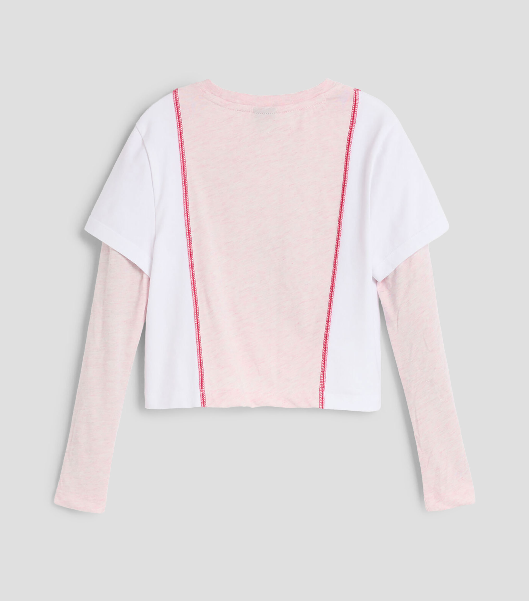 Playera cuello redondo manga corta con estampado Niña