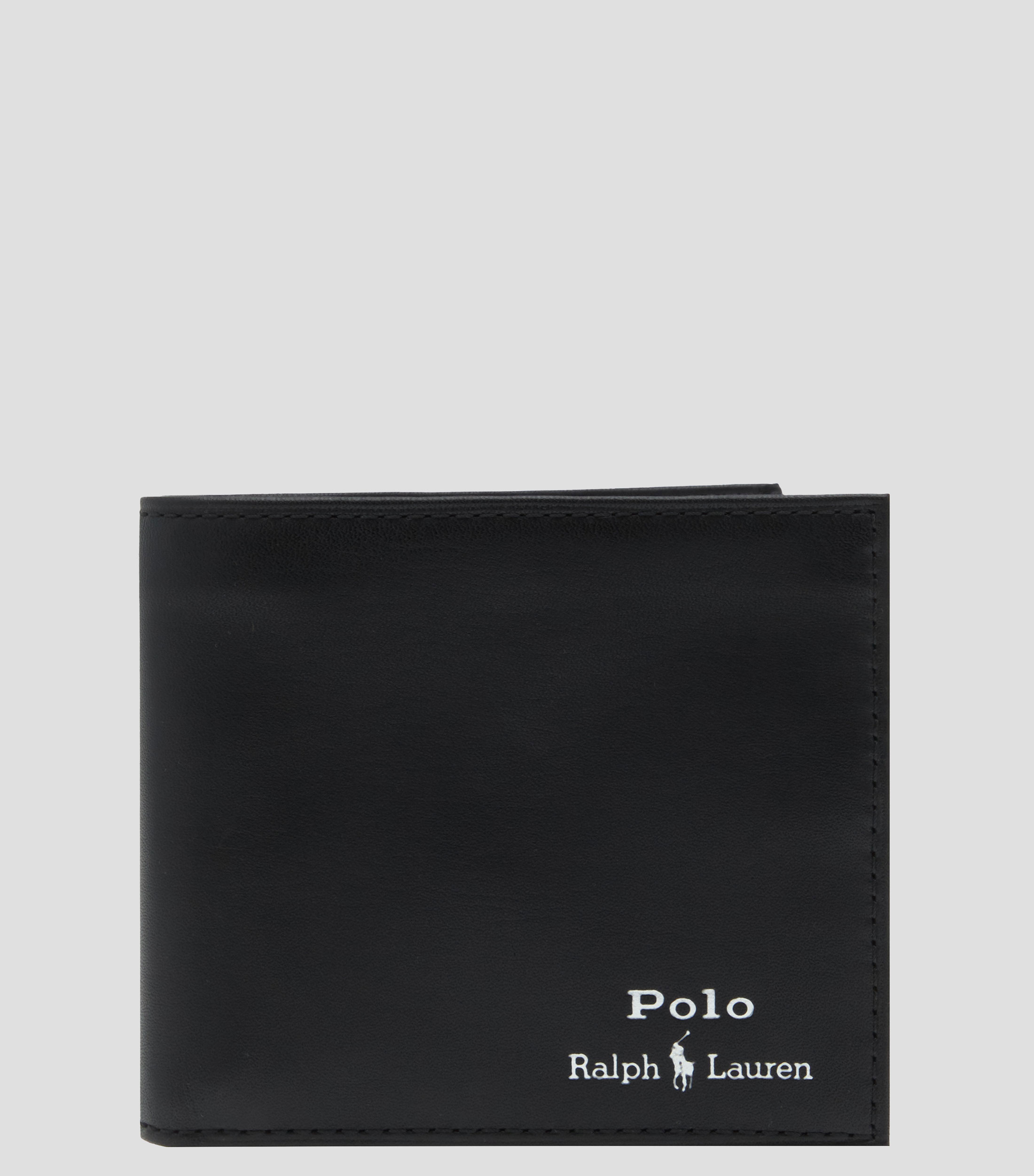 Ralph Lauren: Cartera bifold en piel negra lisa Hombre | El Palacio de ...
