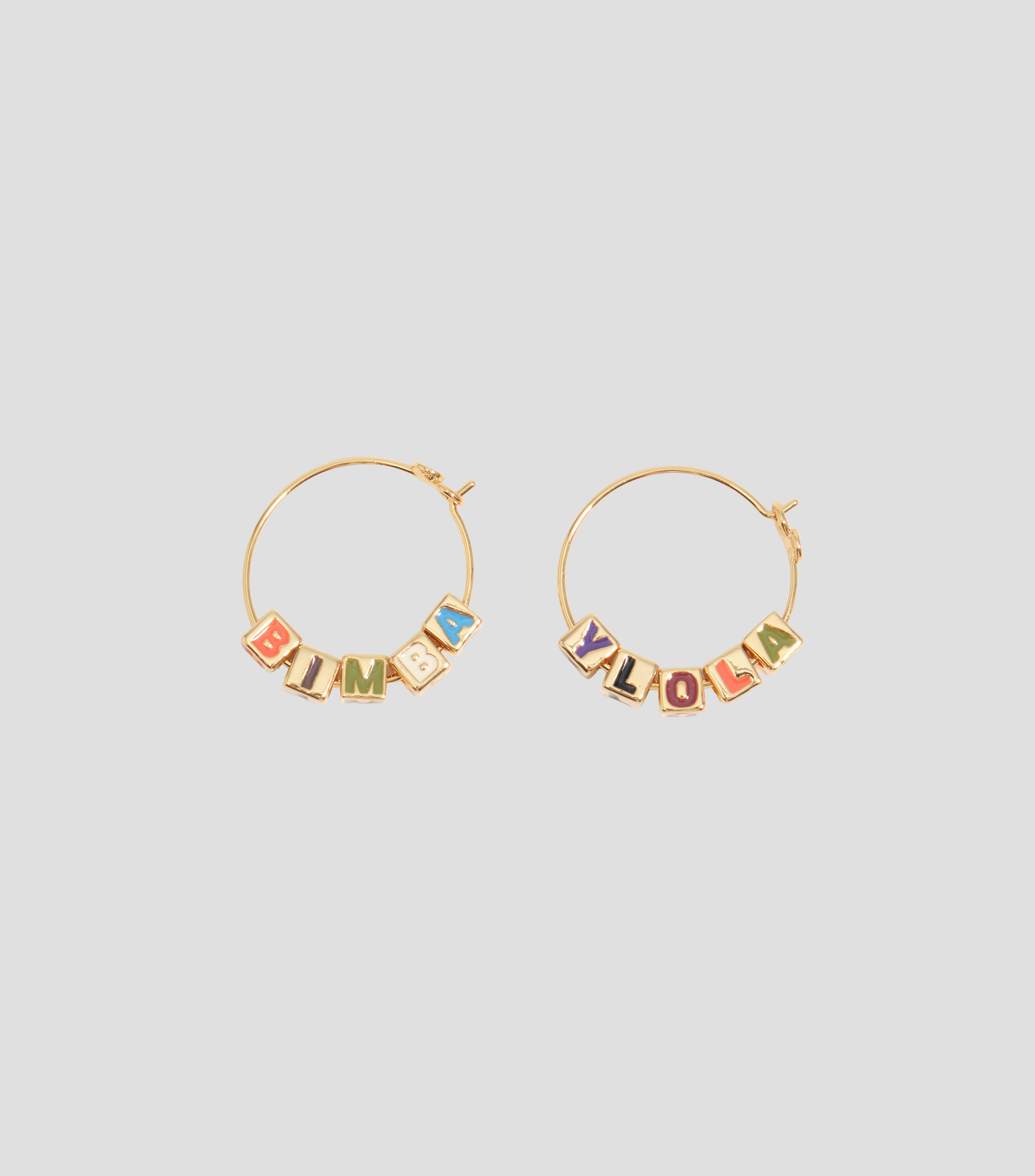Pendientes aro logo dado multicolor Mujer