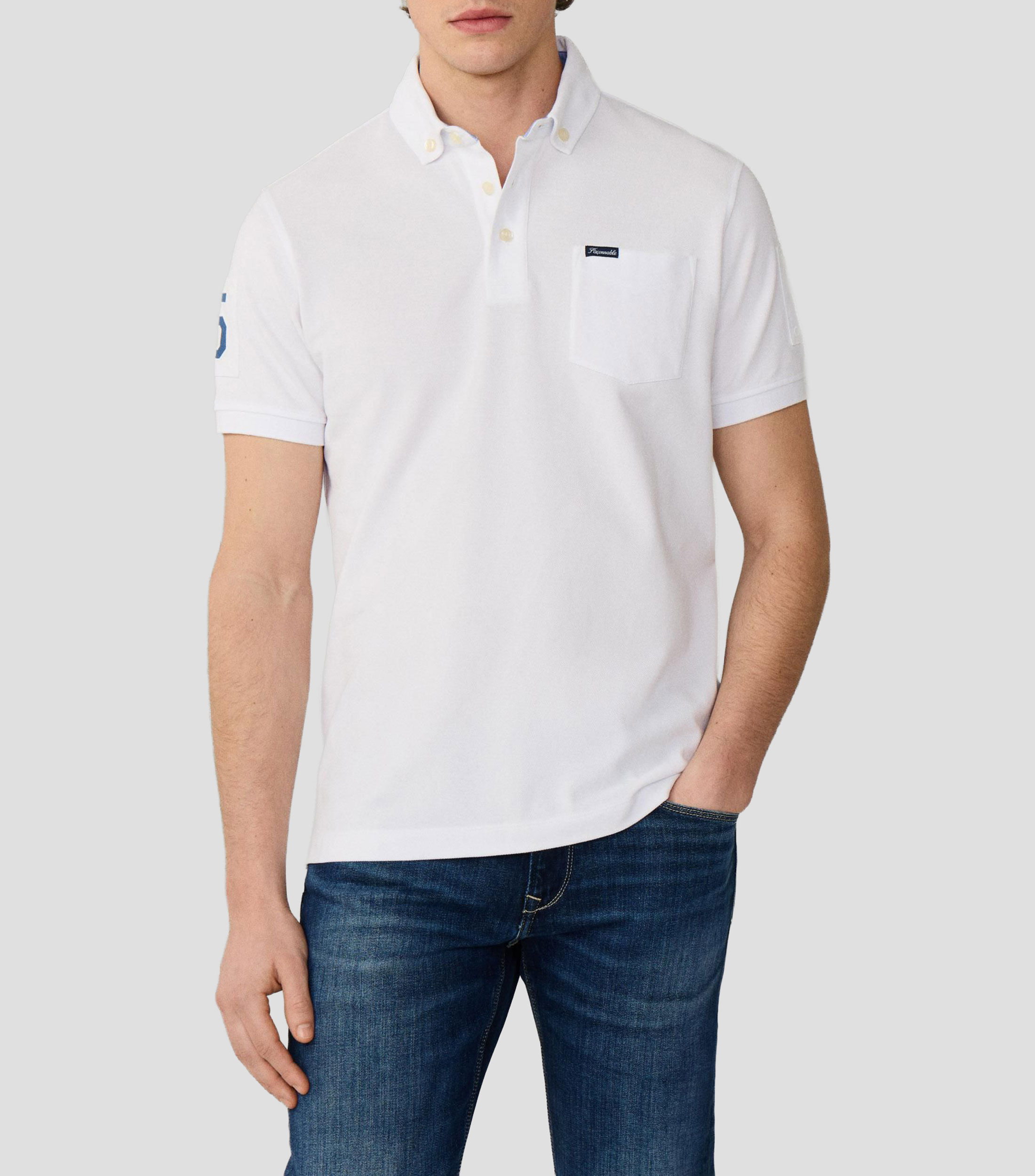 Playera tipo polo manga corta lisa Hombre