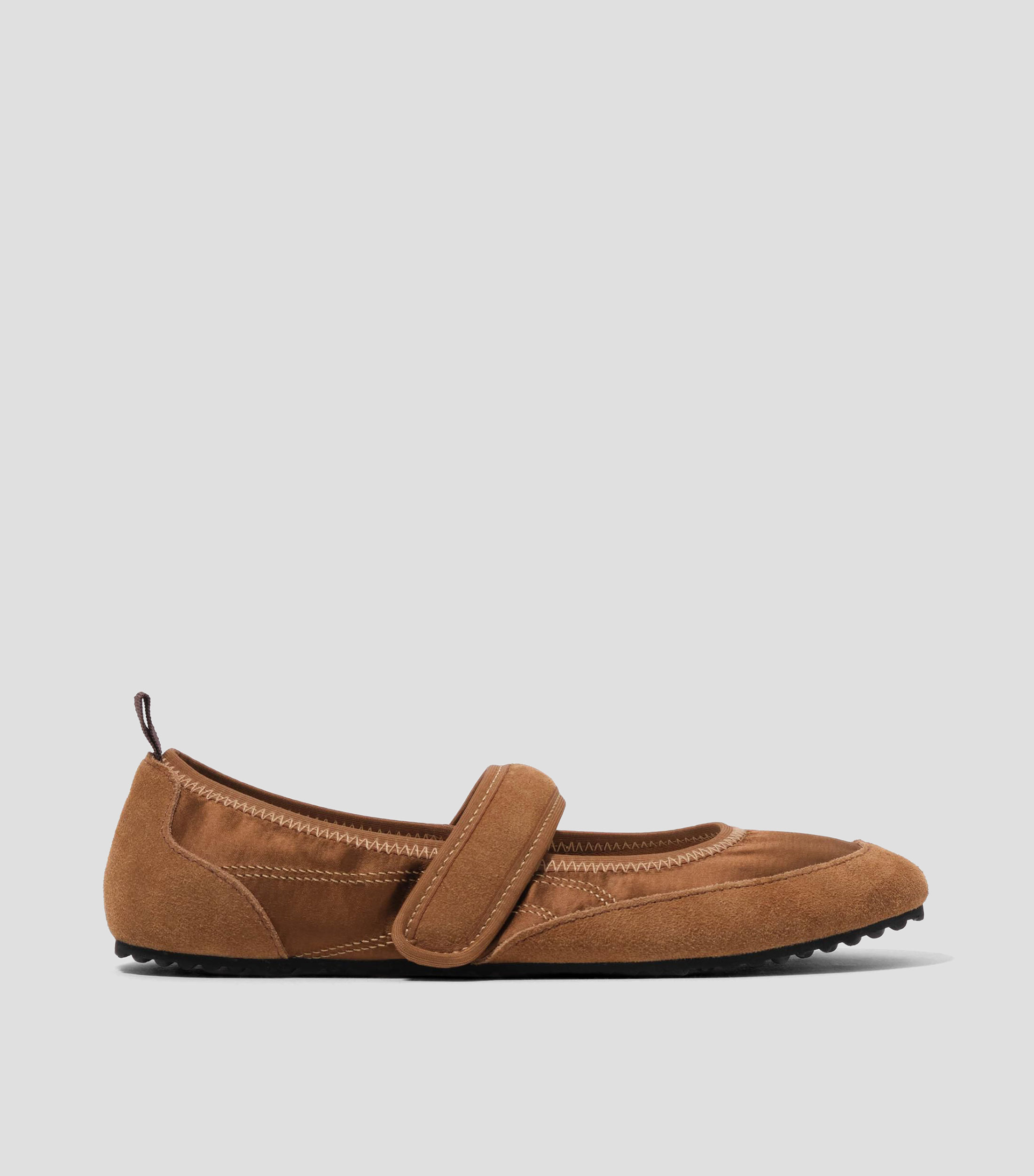 Flats deportiva serraje y satén Mujer
