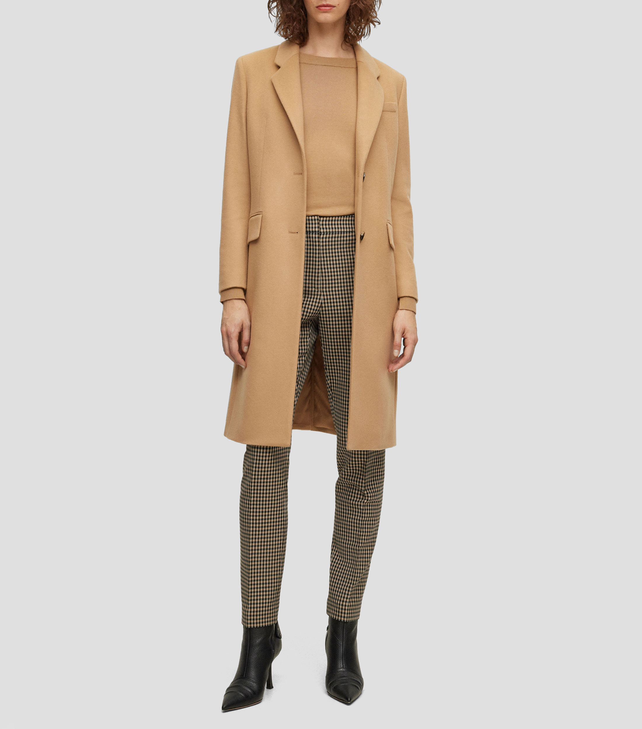 Abrigo slim fit en lana virgen y cashmere Mujer