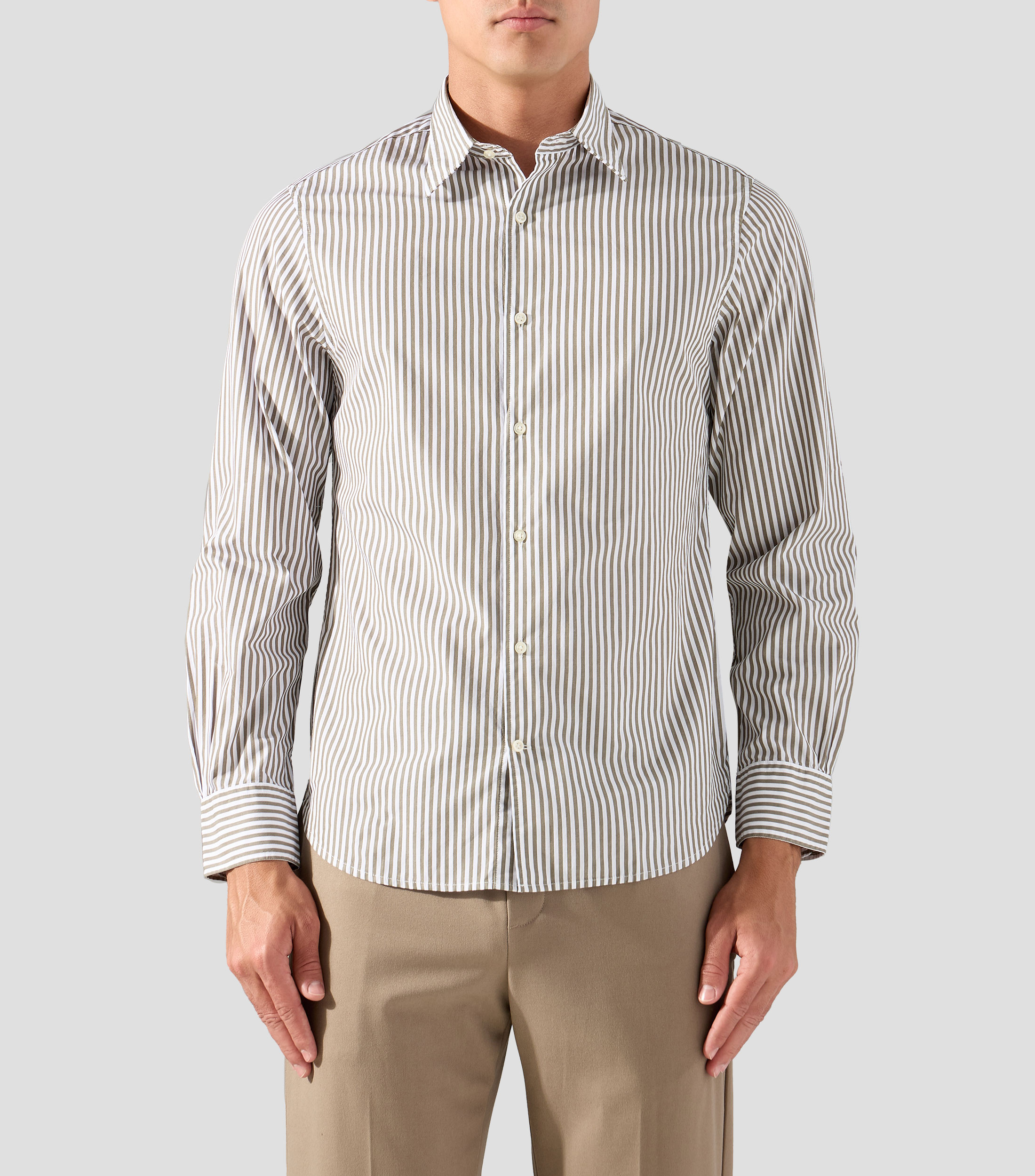 Camisa de rayas con manga larga Hombre