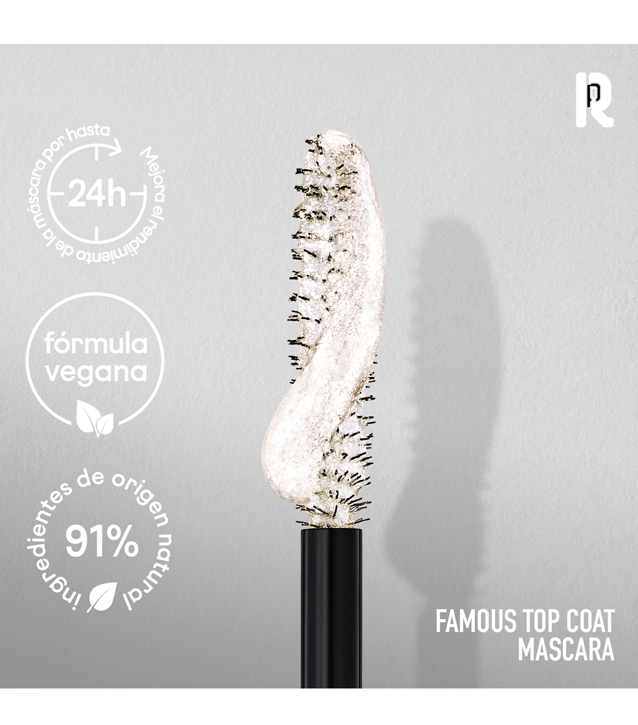 Máscara de Pestañas Famous Top Coat, 8 ml