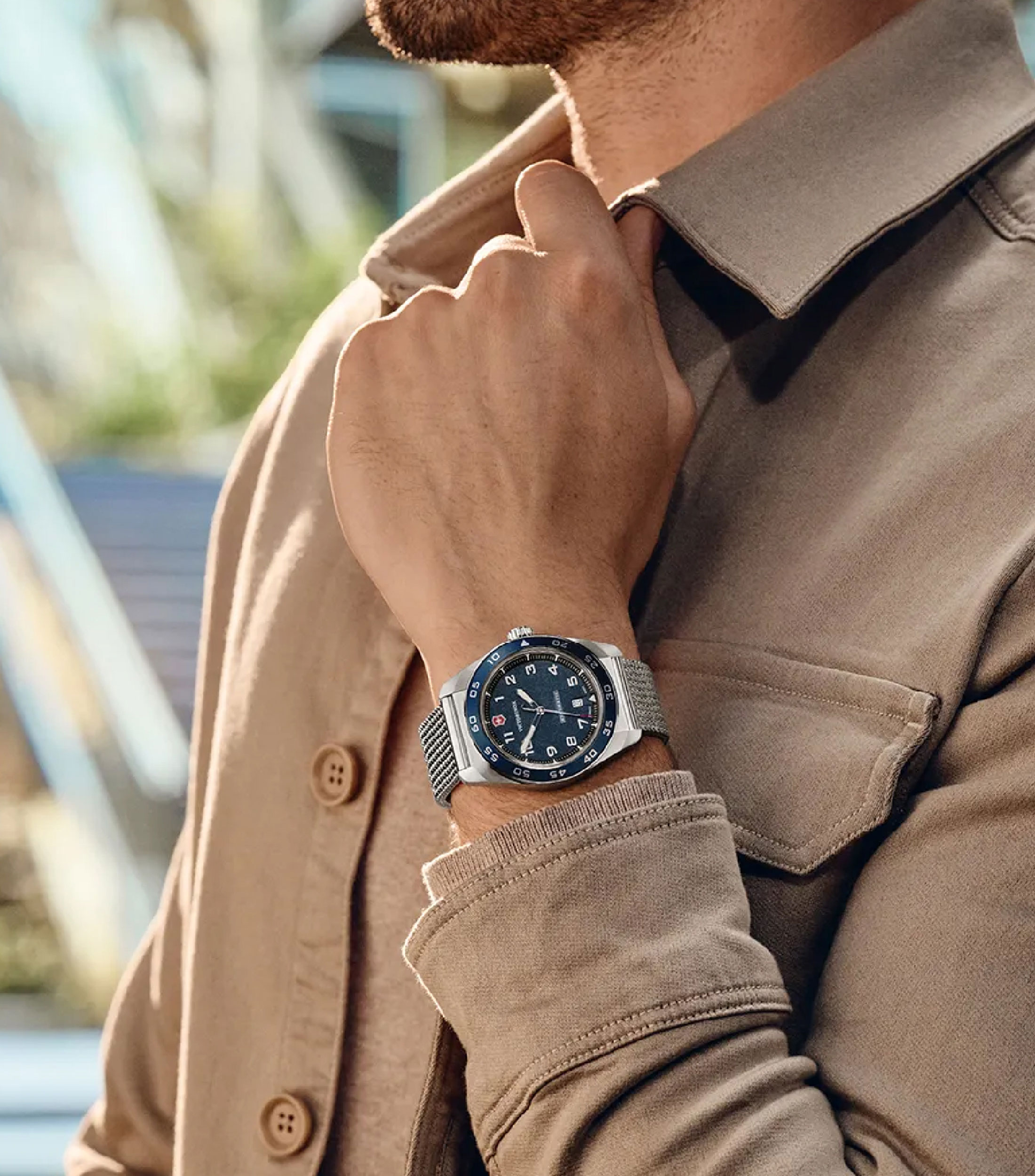 Reloj para Hombre Swiss Army Casual Plateado, Azul