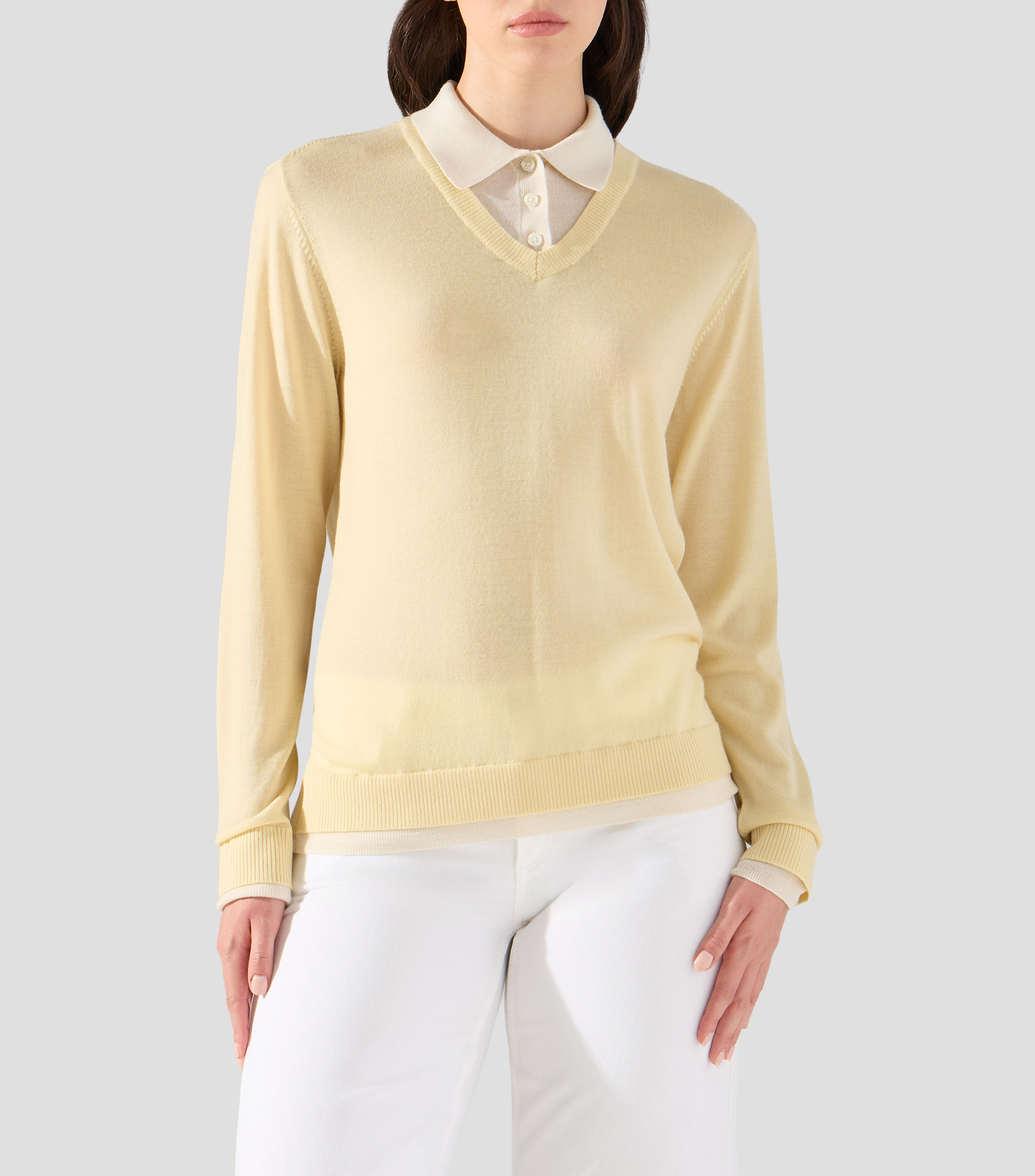 Suéter cuello tipo polo Mujer