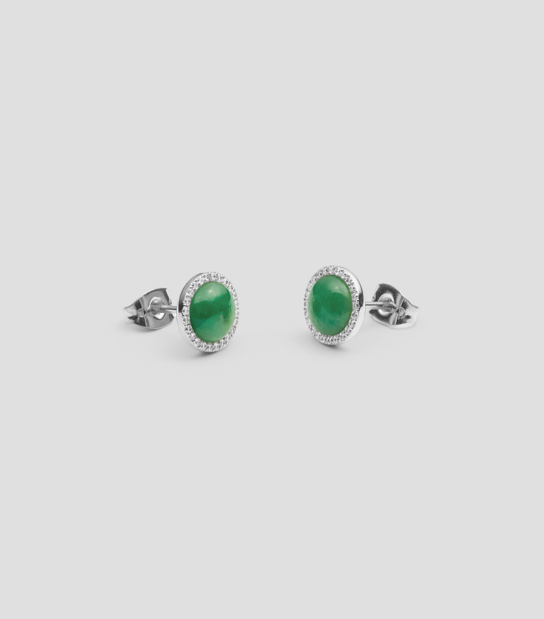 Aretes con jade Mujer