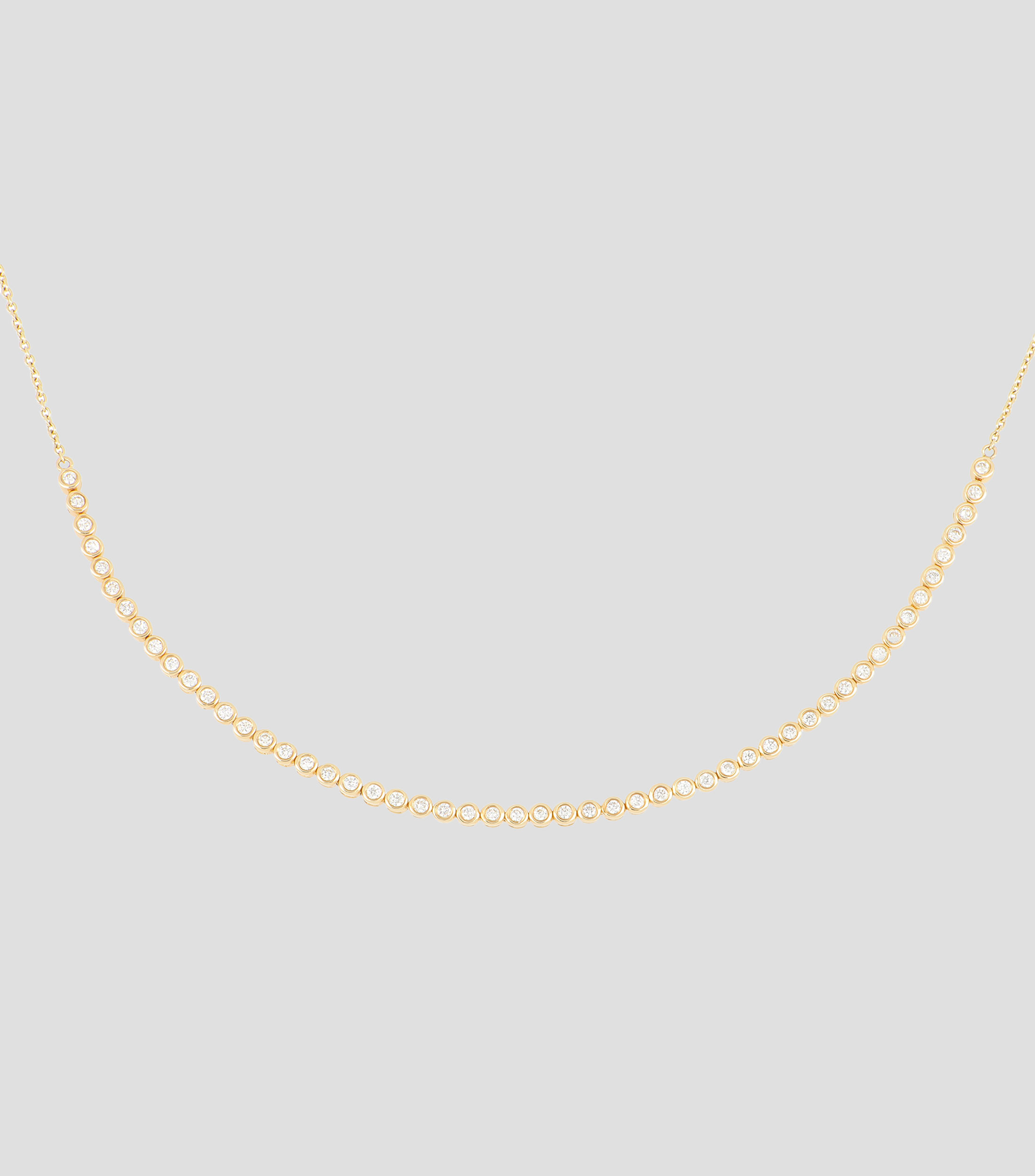 Gargantilla en oro amarillo de 14 kilates con diamantes Mujer