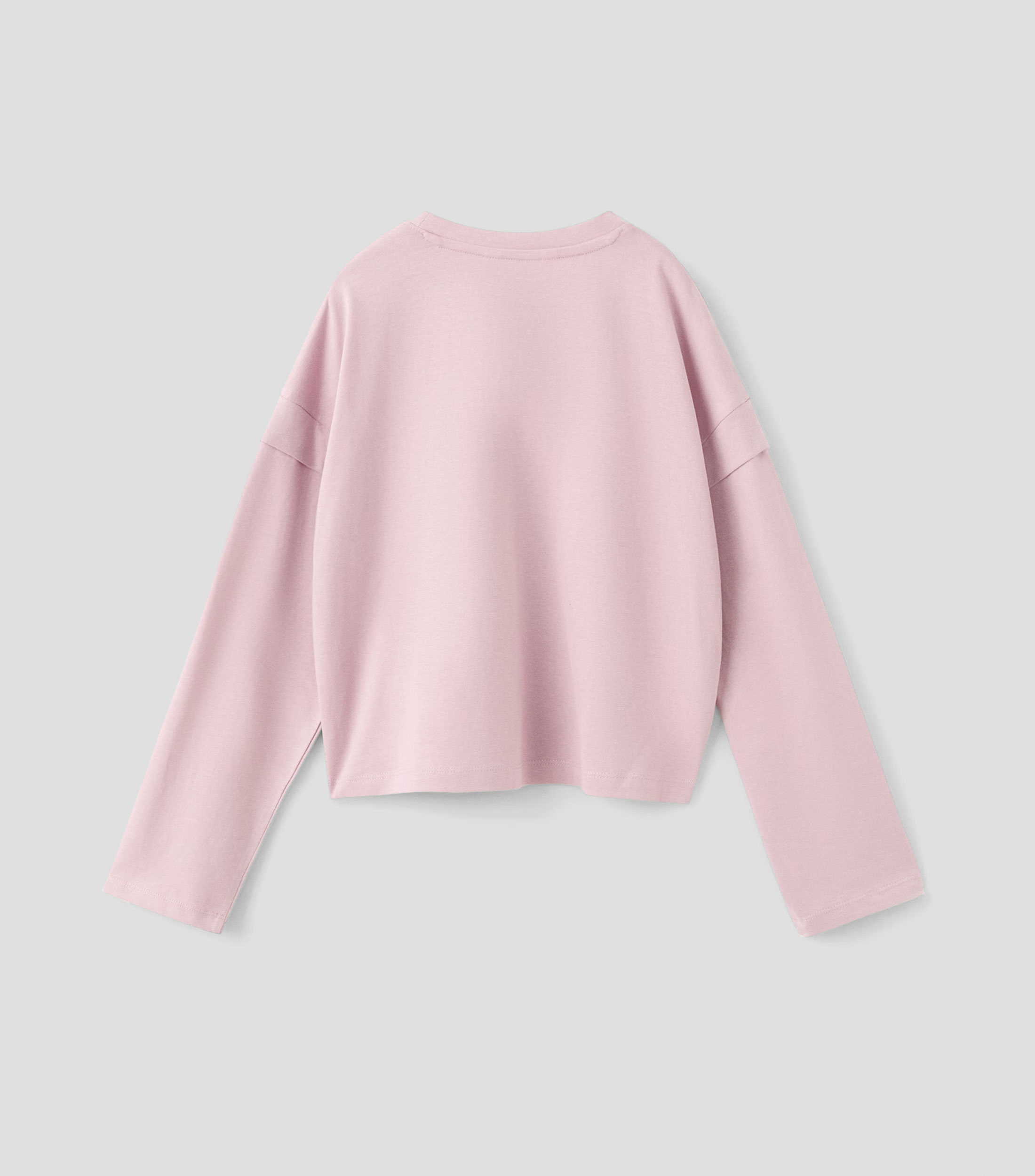 Playera cuello redondo manga larga lisa Niña