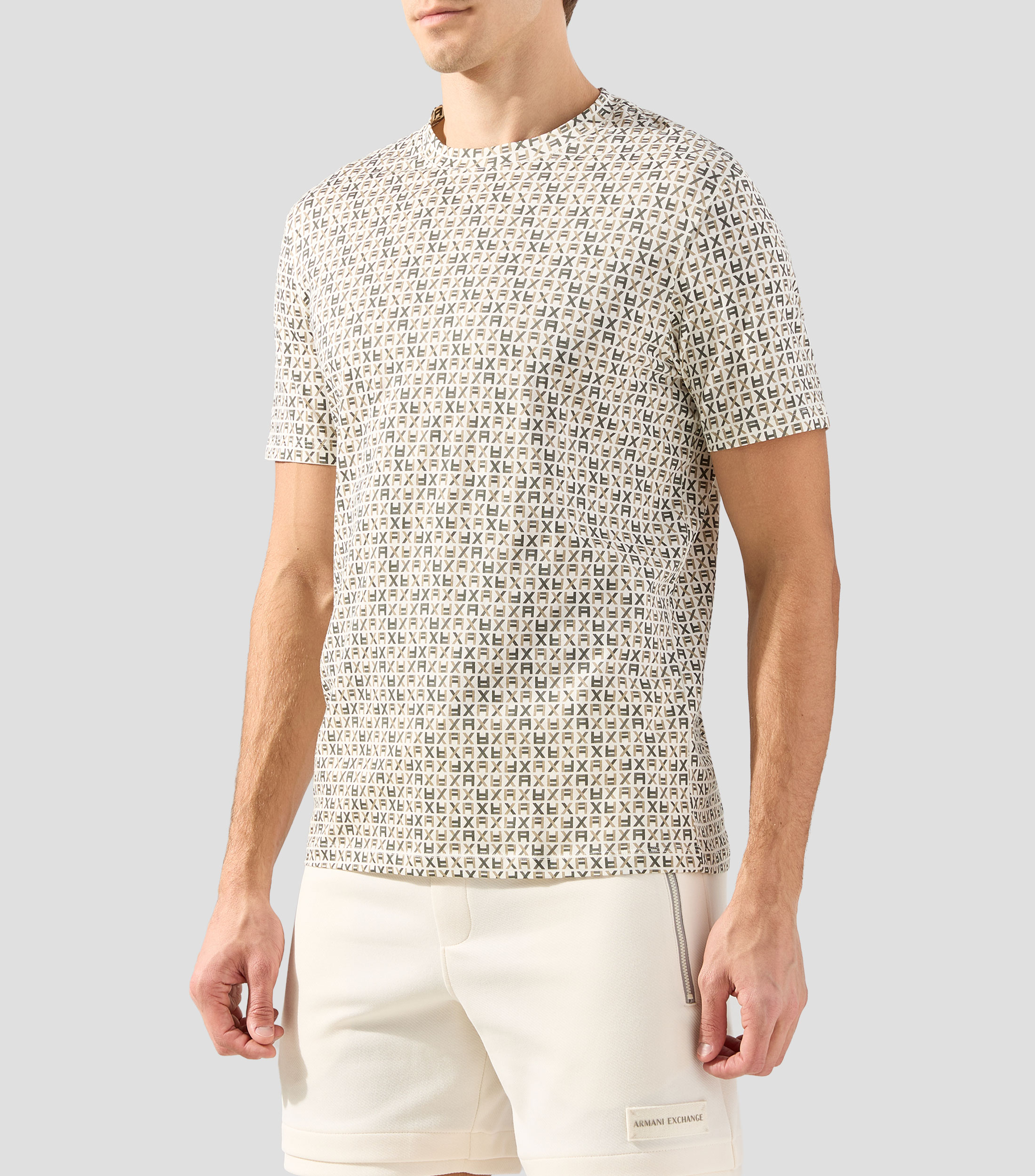 Playera cuello redondo manga corta estampada Hombre