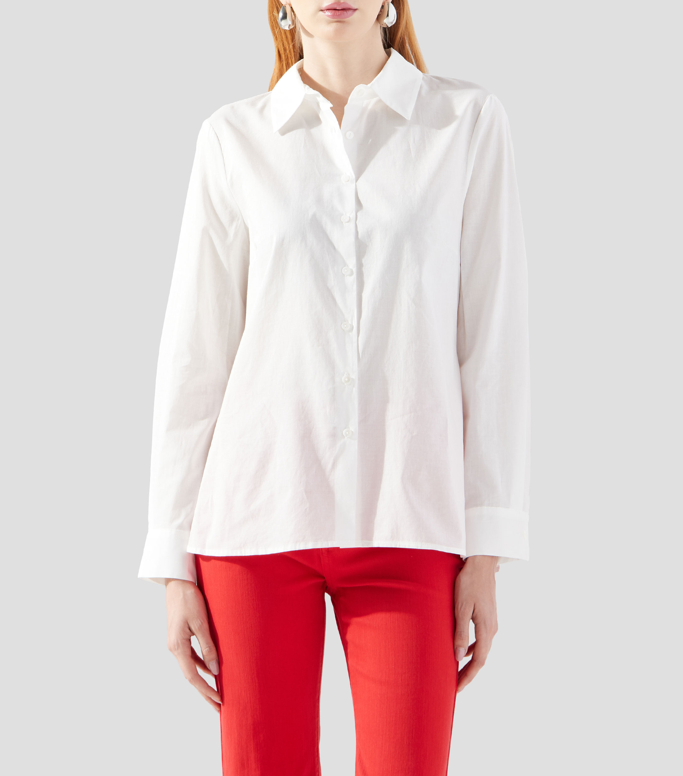 Camisa lisa manga larga Mujer