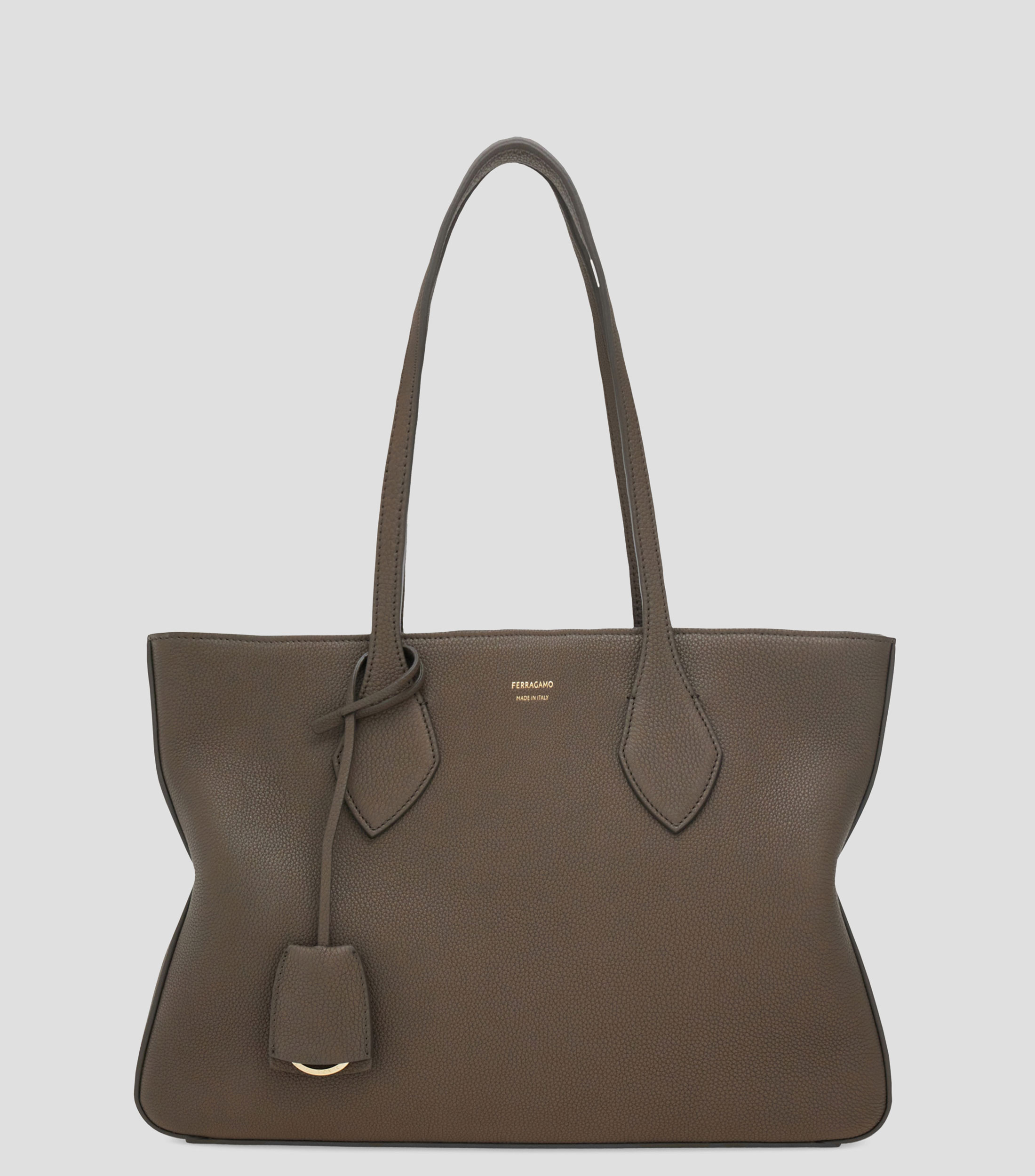 Bolsa tote en piel liso Mujer