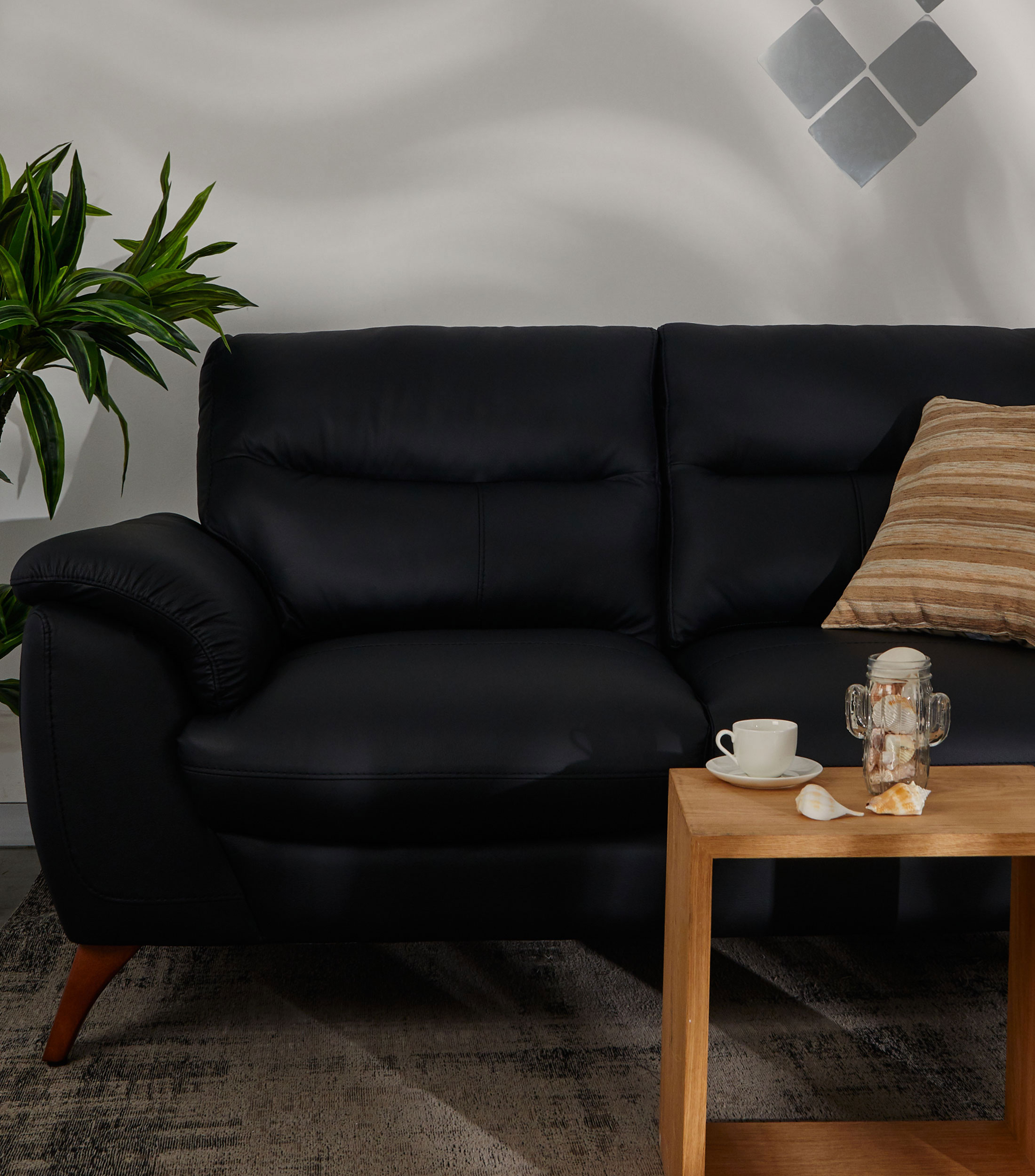 Love Seat en Piel Slash Negro