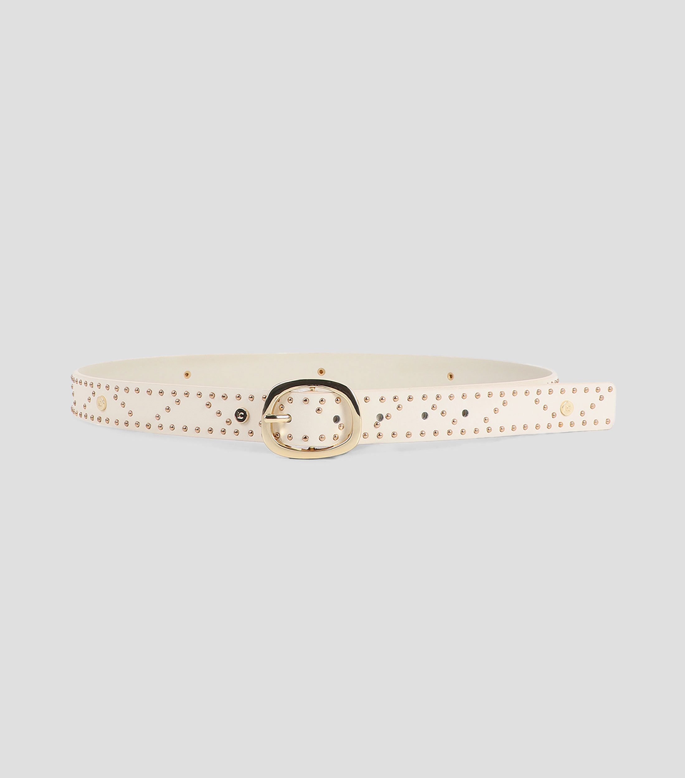 Cinturón casual blanco remaches liso Mujer
