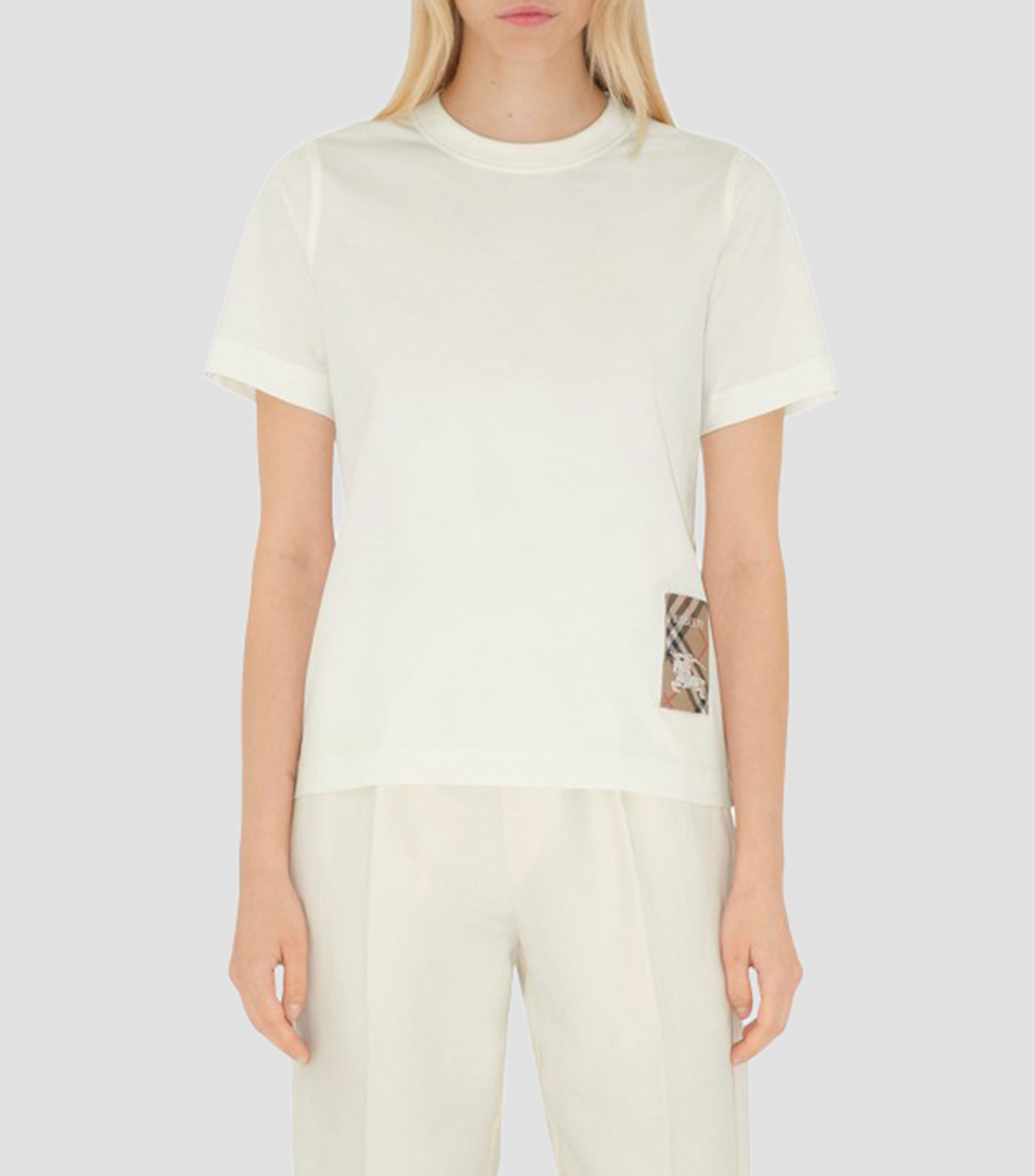 Playera cuello redondo manga corta liso Mujer