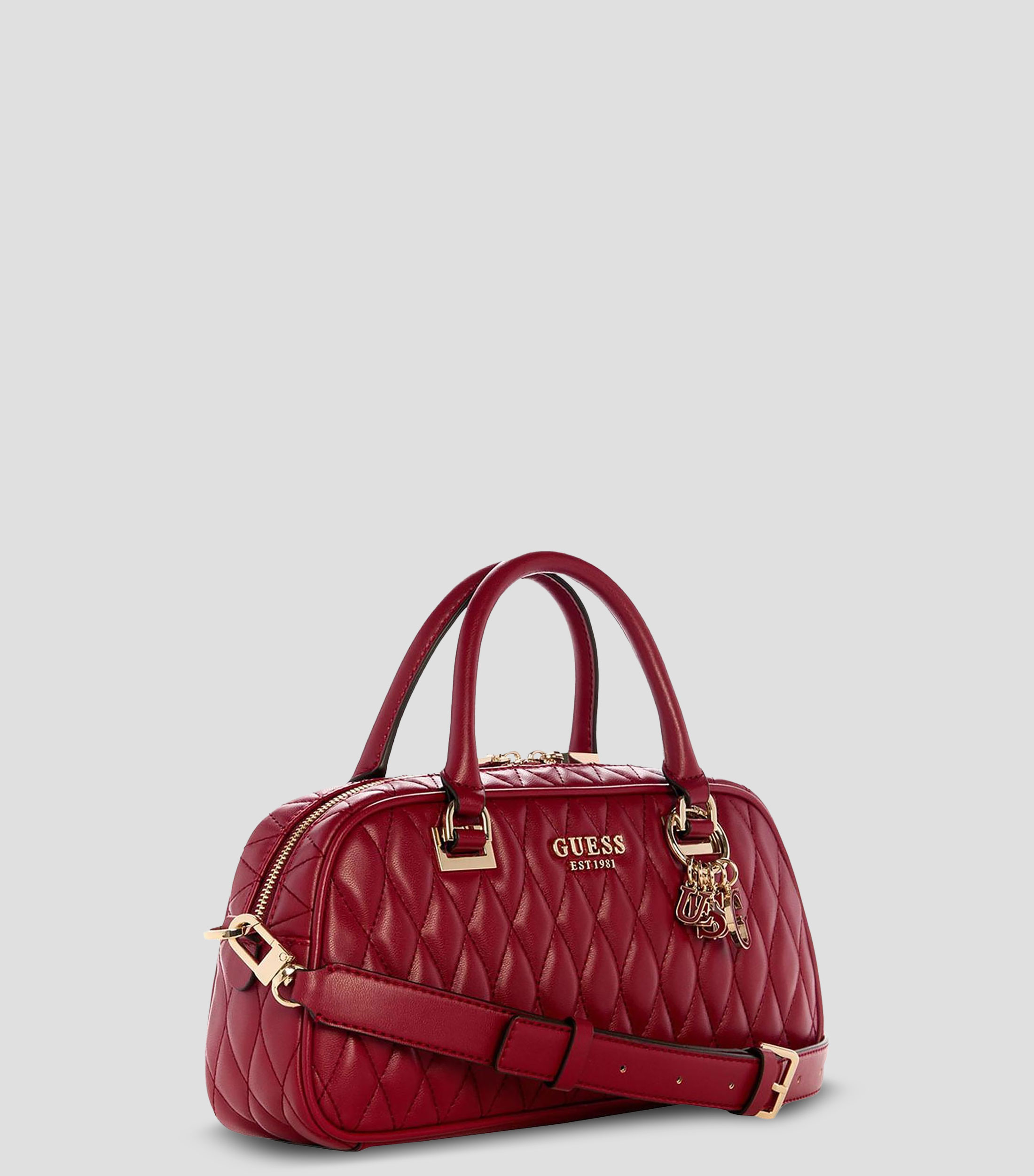Bolsa satchel roja Valla capitonada Mujer