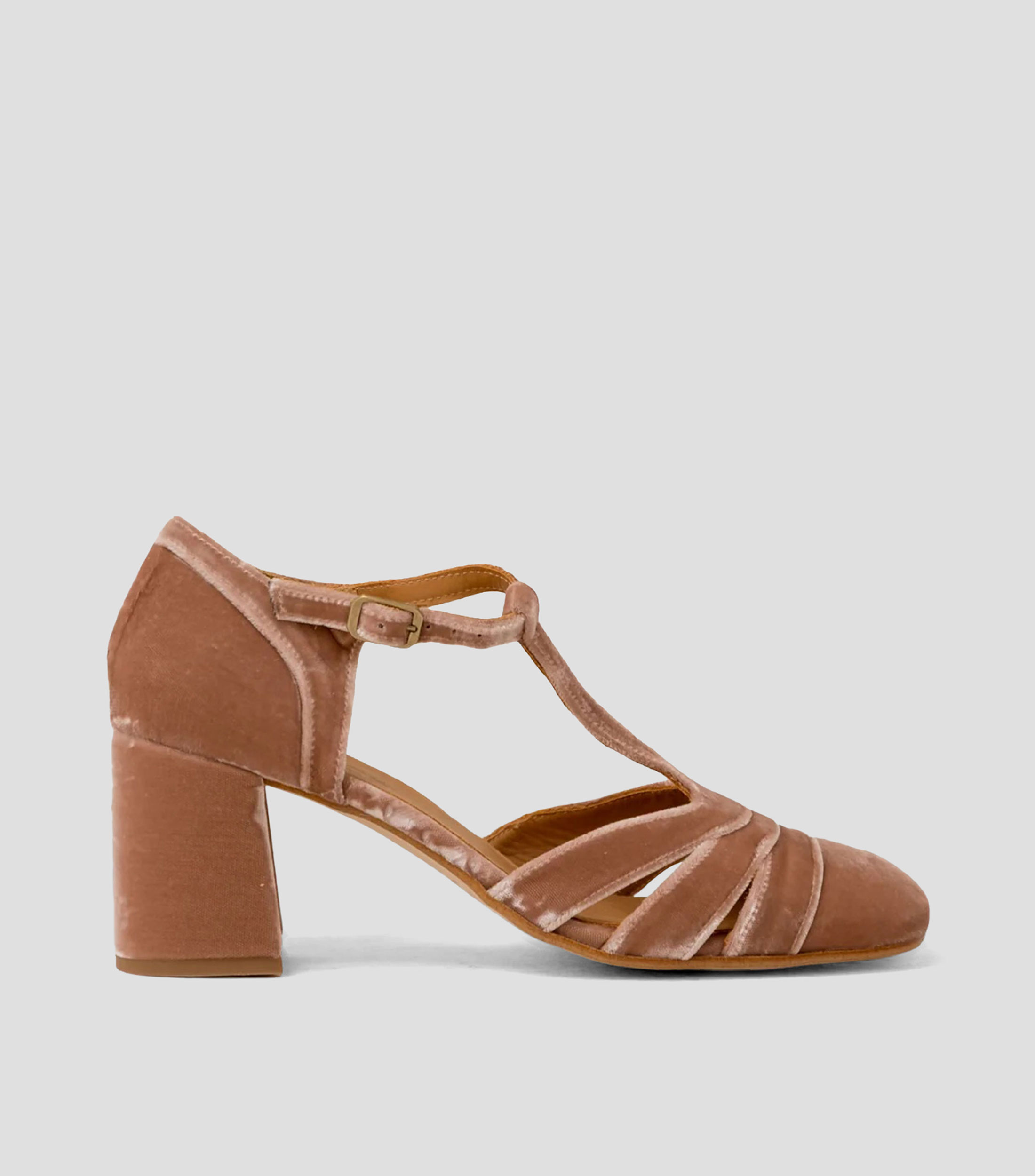 Zapatos casuales de tacón mediano ancho en piel Aitana Mujer