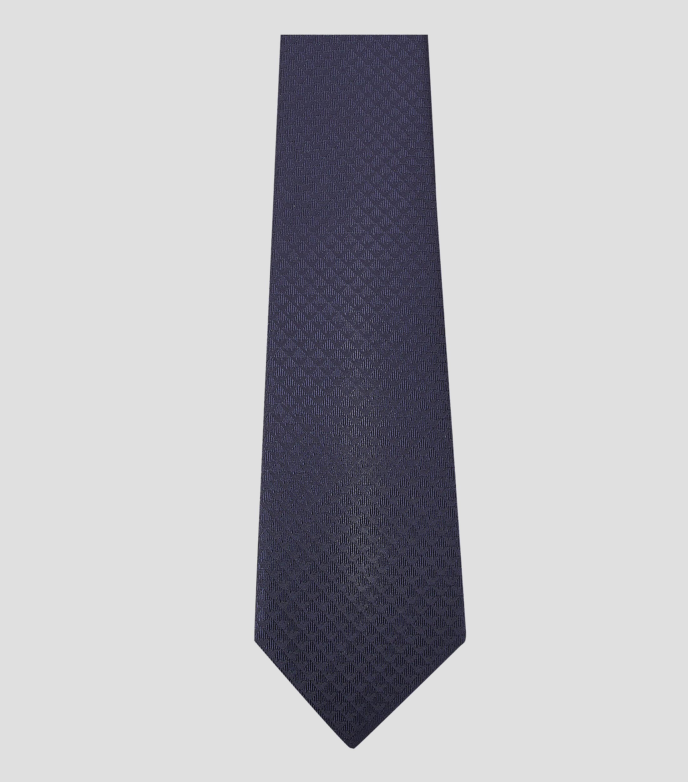 Corbata de seda azul marino con monogramas