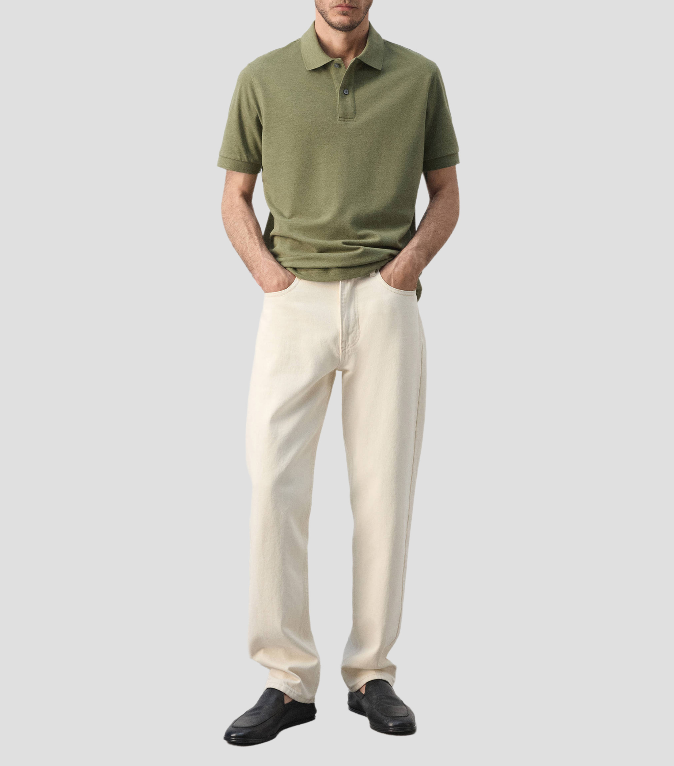 Playera tipo polo manga corta lisa Hombre