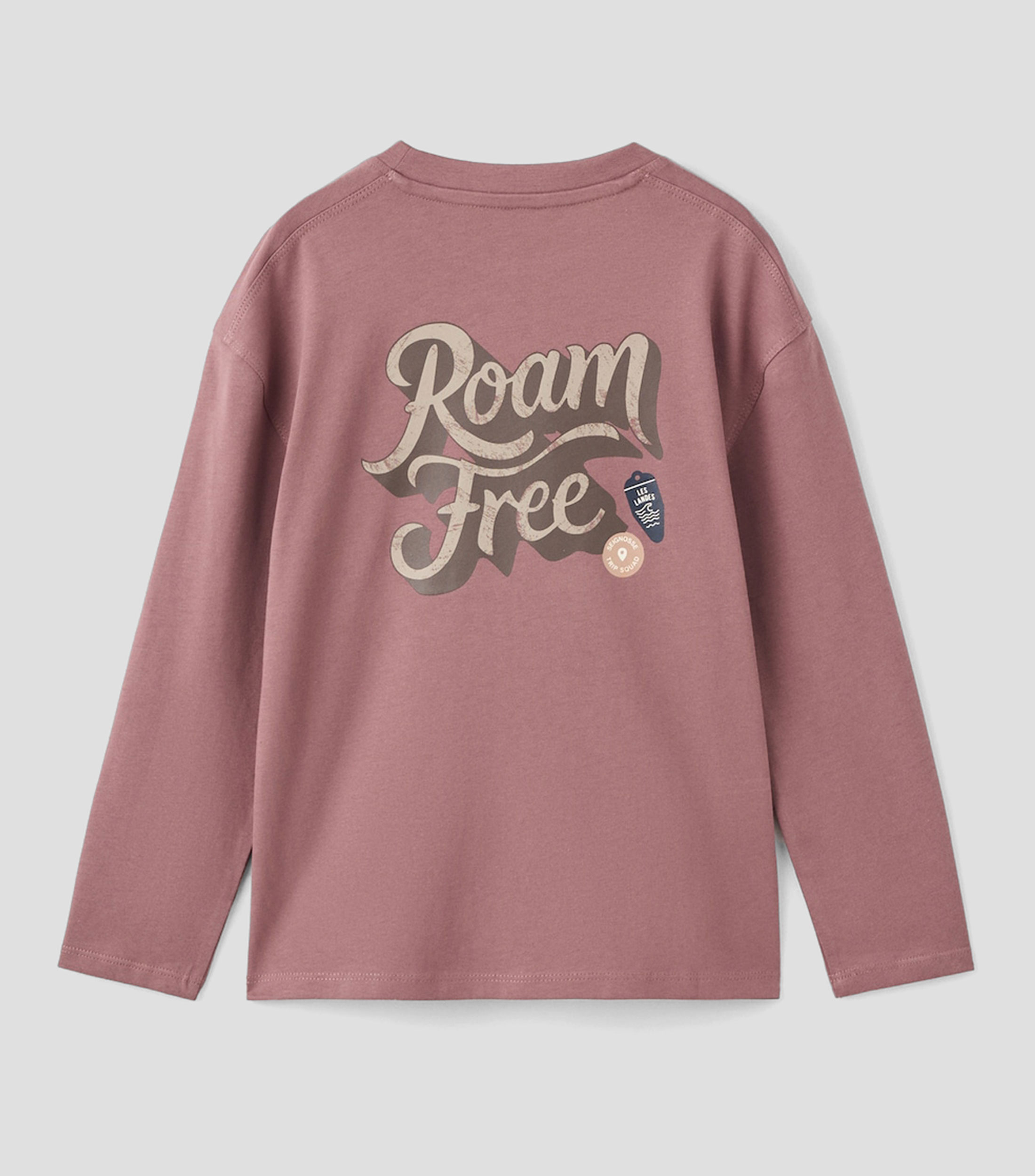 Playera cuello redondo manga larga estampada Niño