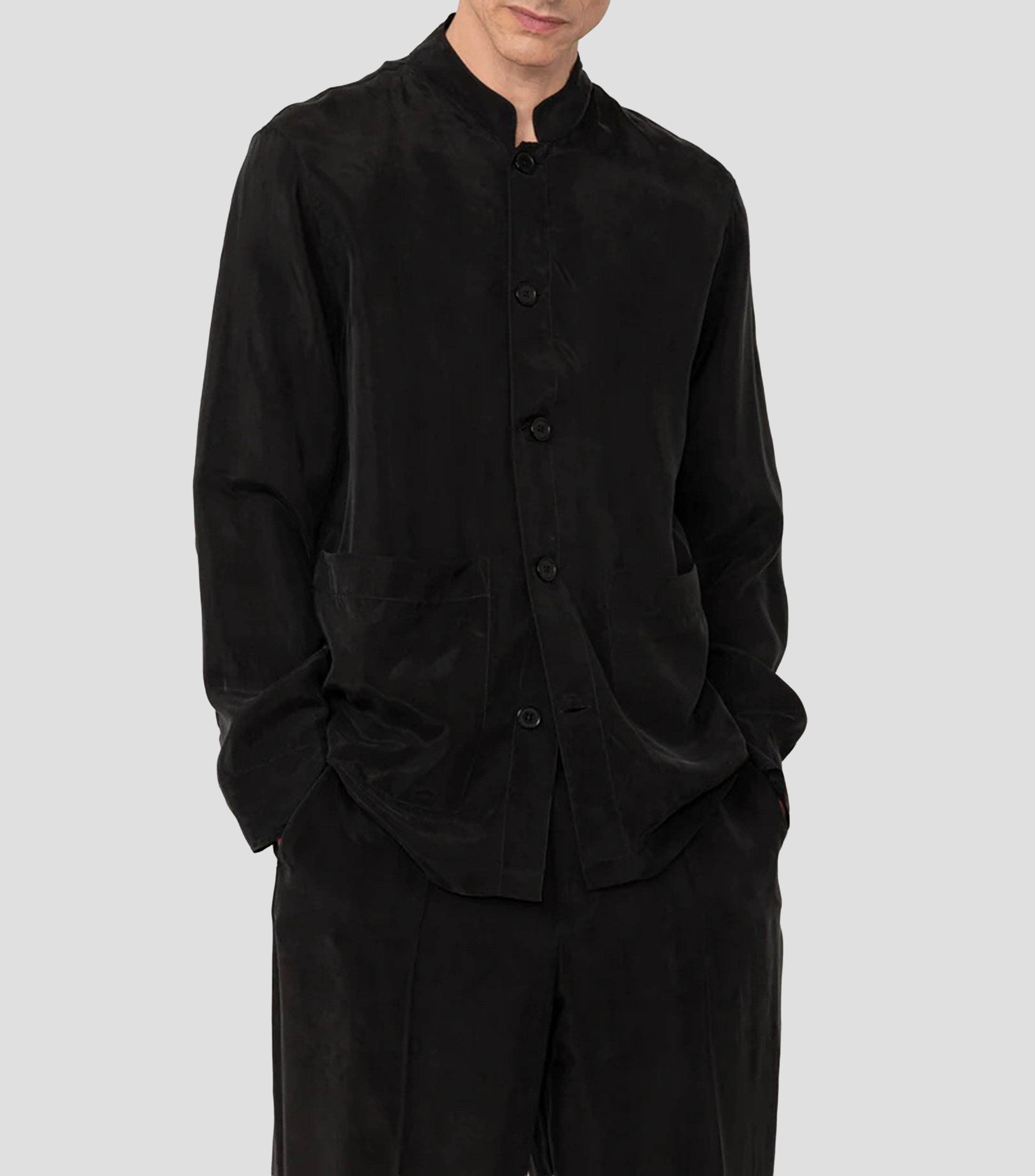 Camisa lisa manga larga Hombre